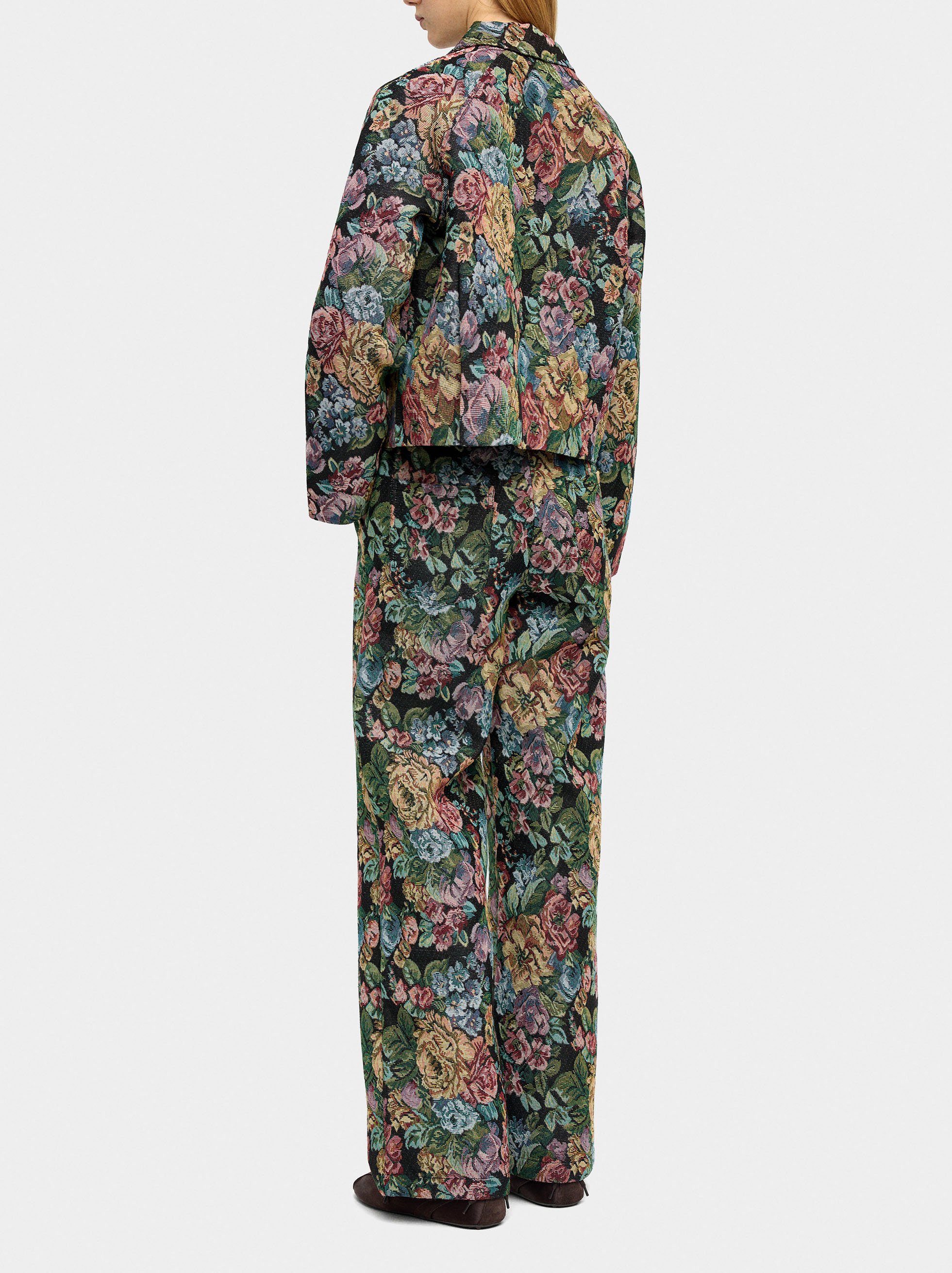 Floral jacquard coat image number 3.0