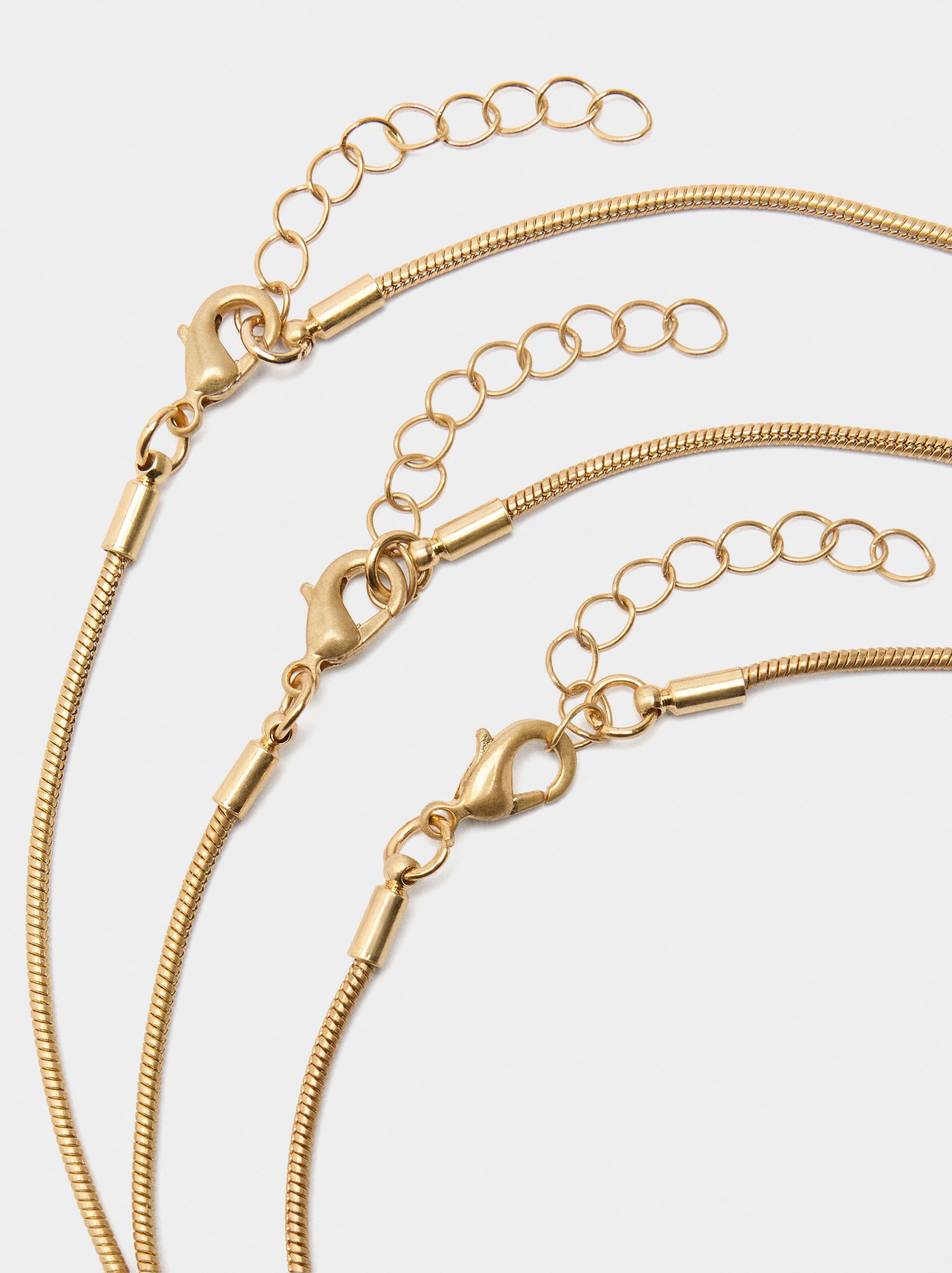 Set de collares pendientes efecto piedra image number 4.0