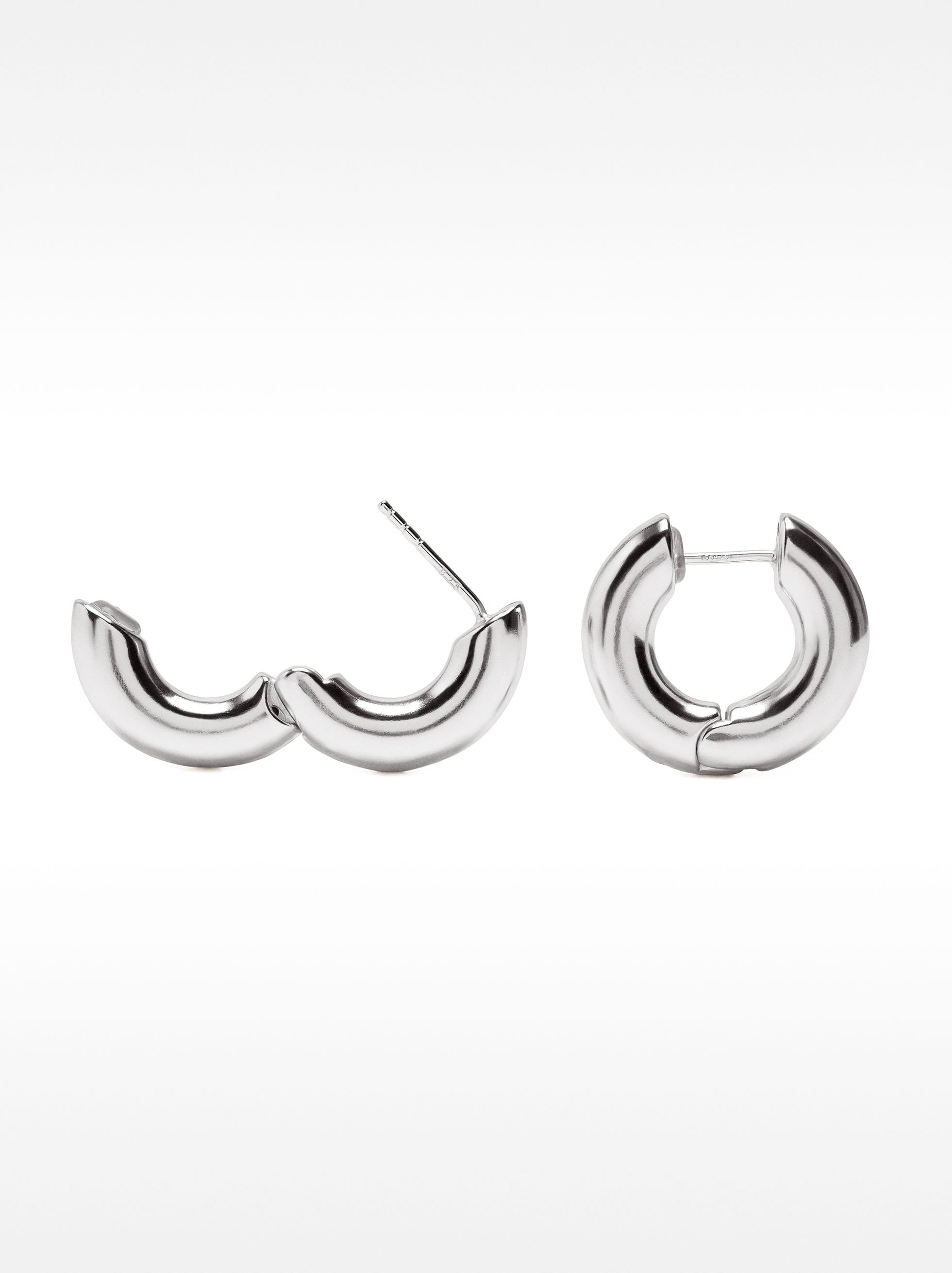 Maxi tubular hoop earrings - 925 sterling silver image number 3.0