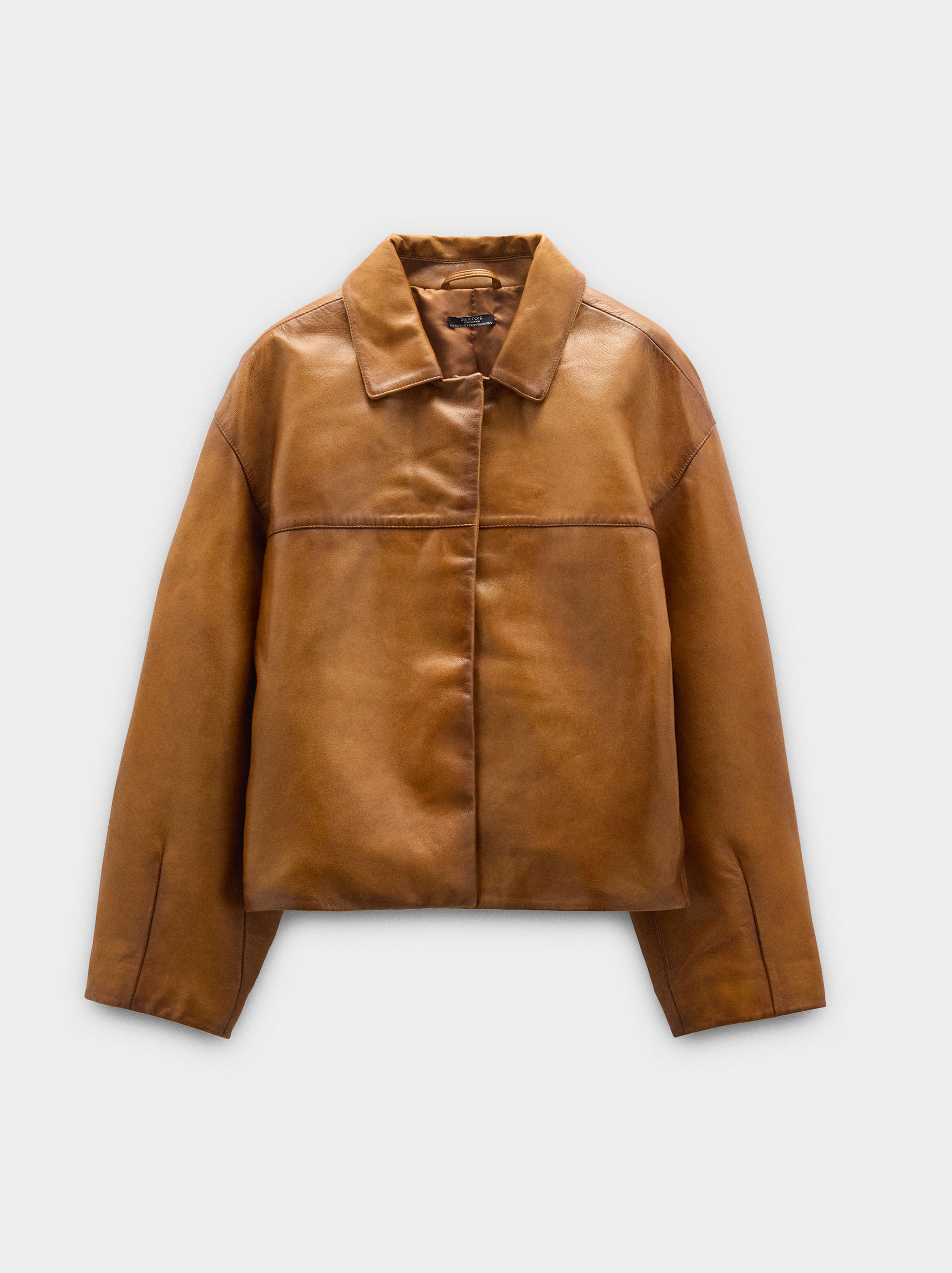 Leather jacket with topstitching image number 0.0