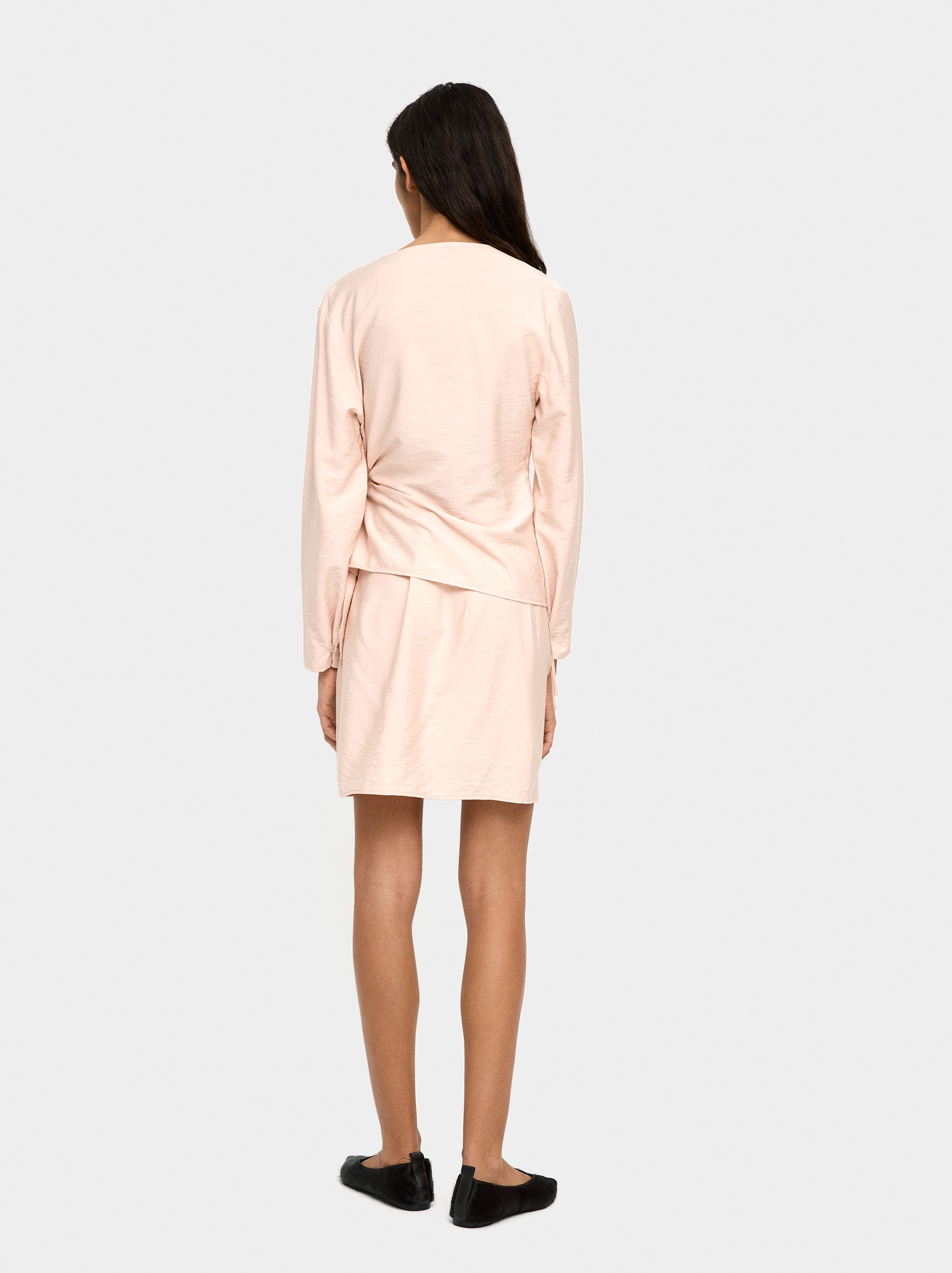 Short skirt with wrap and draped image number 3.0