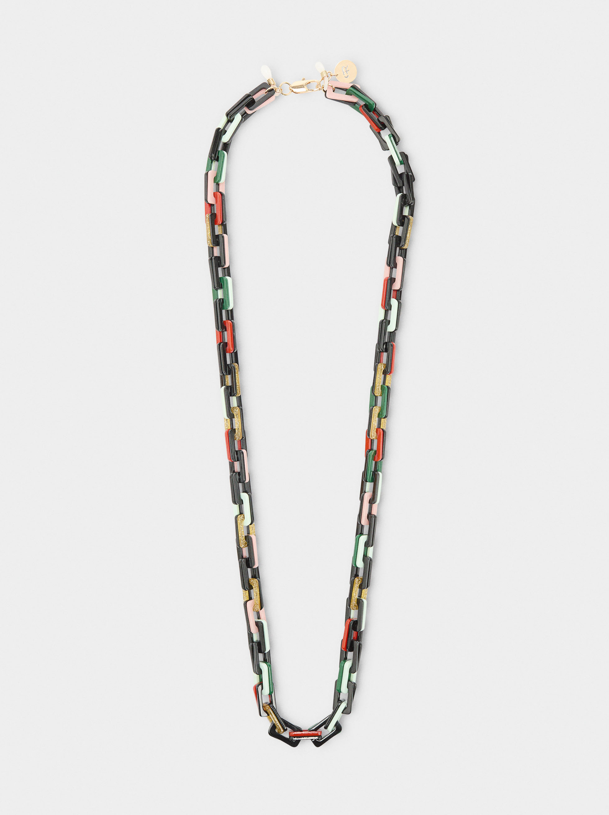 Multifunctional necklace with resin links image number 0.0