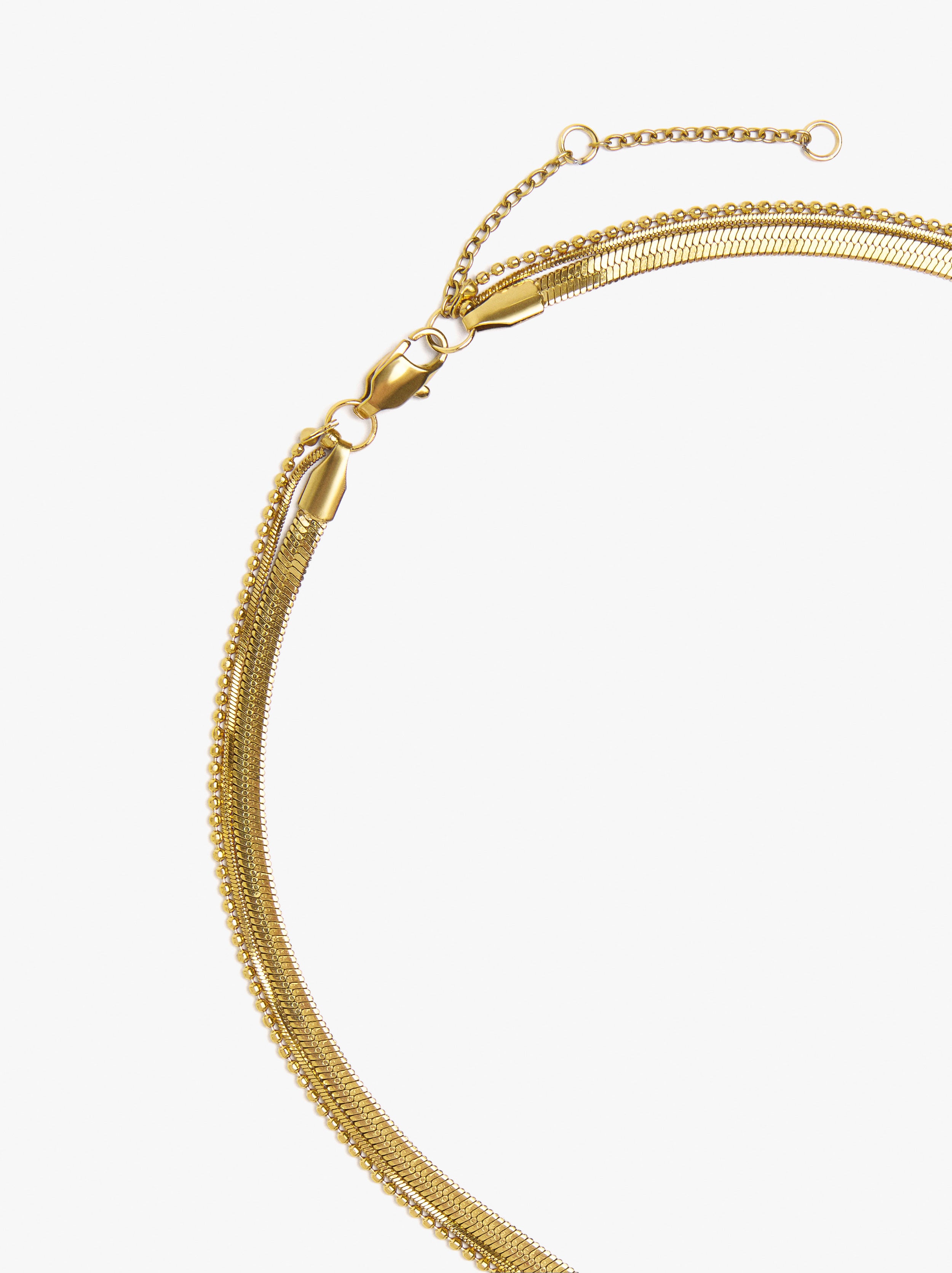 Collier multiple avec pendentif de tr&egrave;fle - acier inoxydable image number 3.0