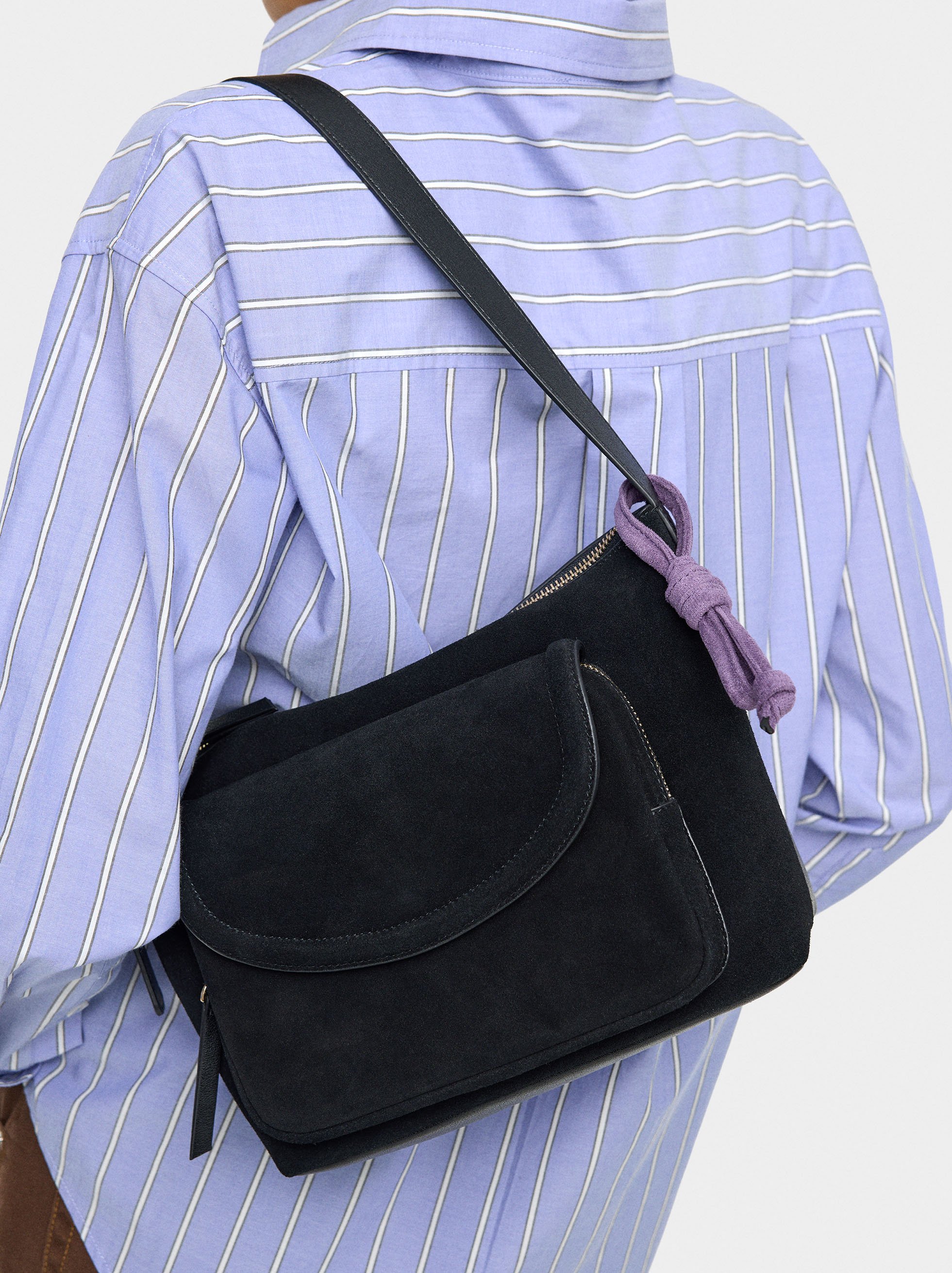 Shoulder bag with leather image number 1.0
