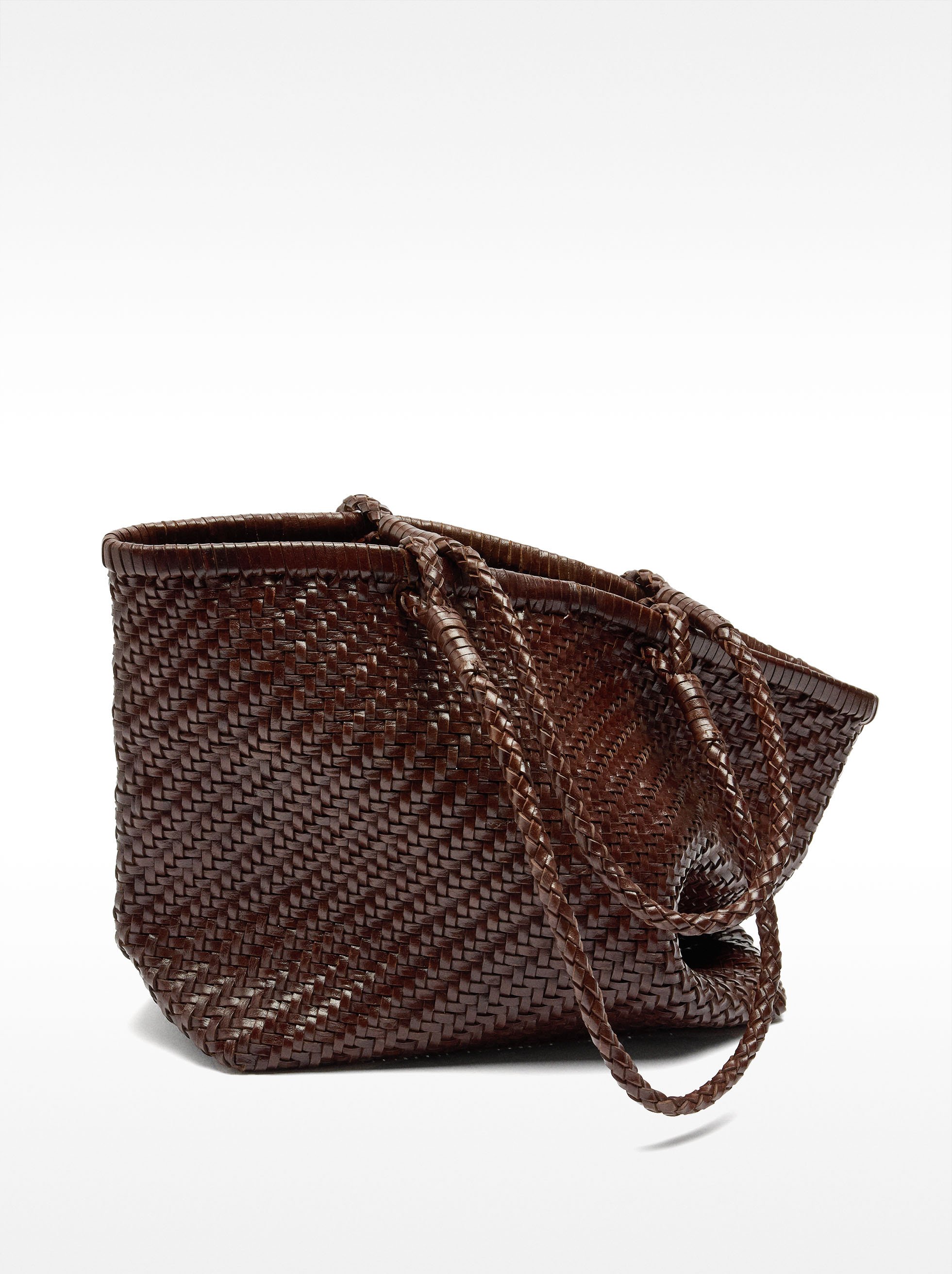 Woven leather shopper bag image number 0.0