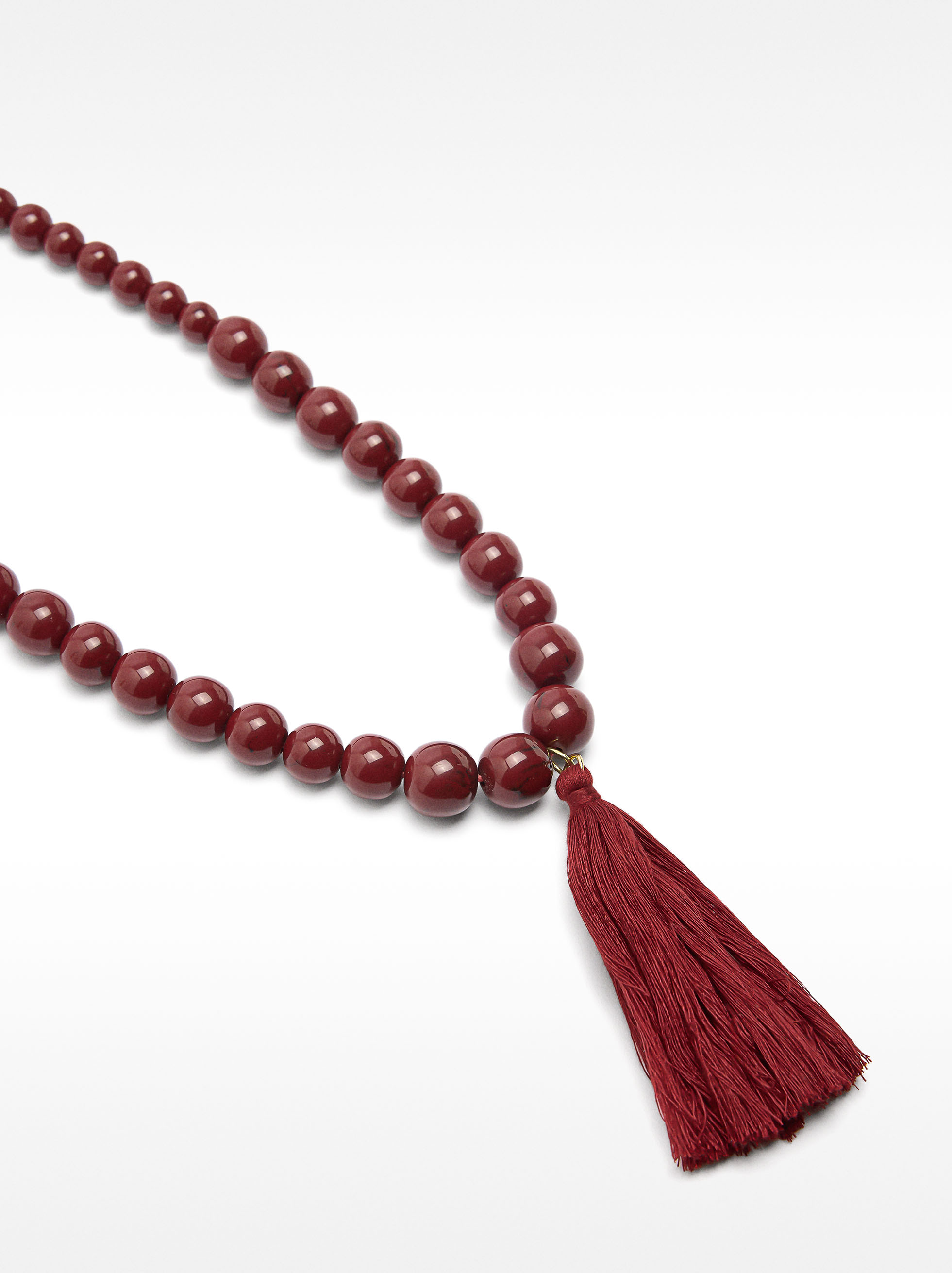 Cord necklace with beads and tassel image number 2.0