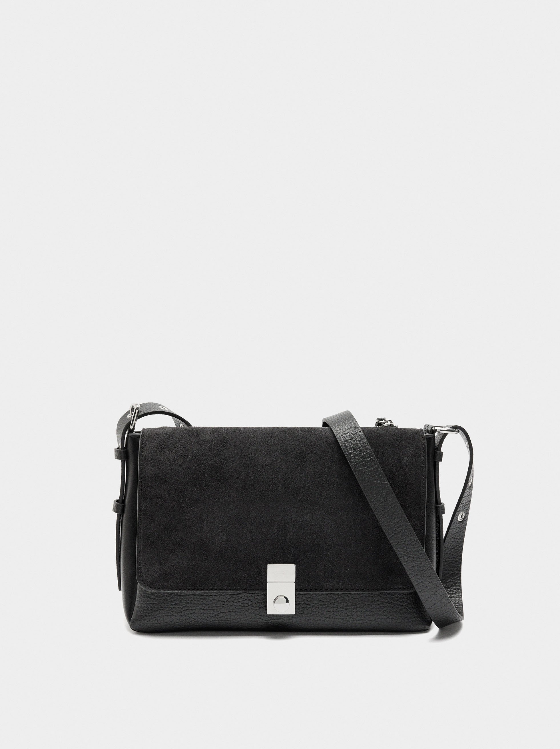Crossbody bag with leather details image number 0.0