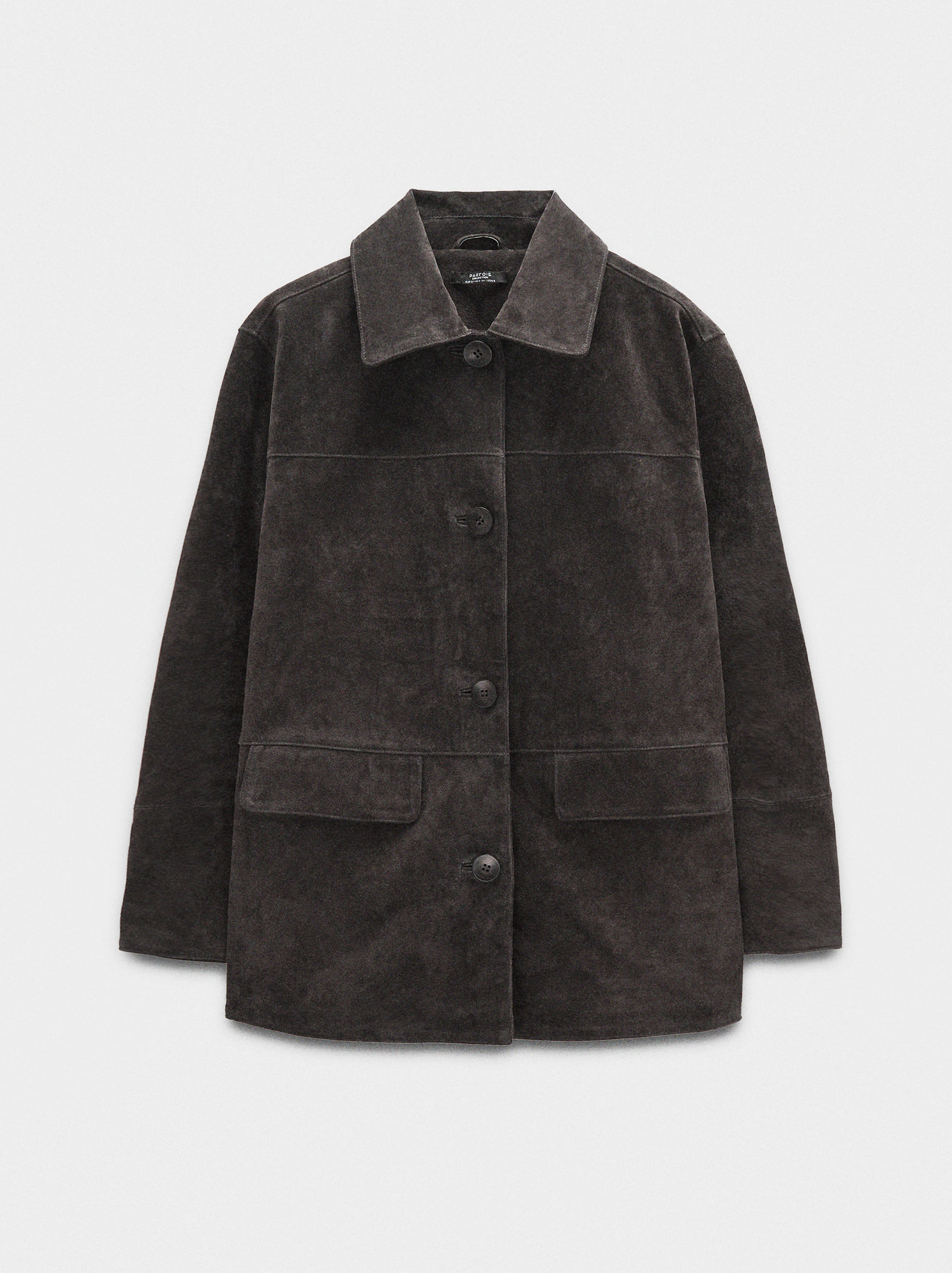 Leather jacket with buttons image number 5.0