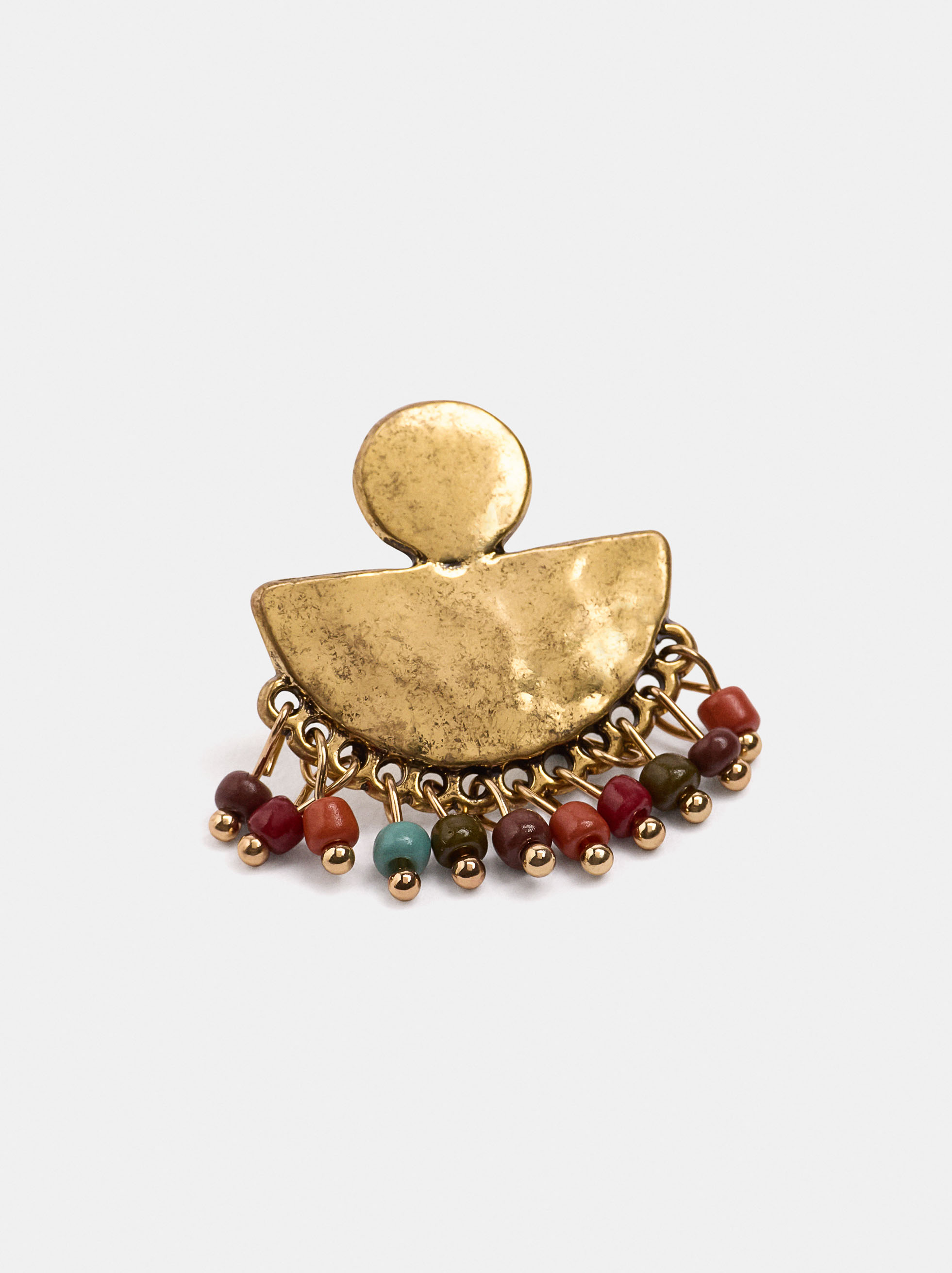 Fan earrings with beads image number 1.0