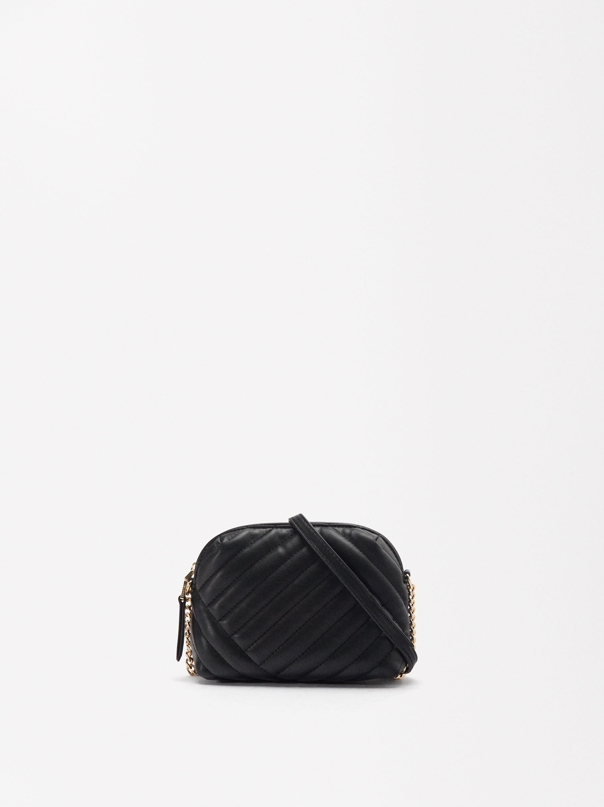 Bolso Bandolera Acolchado Negro Parfois