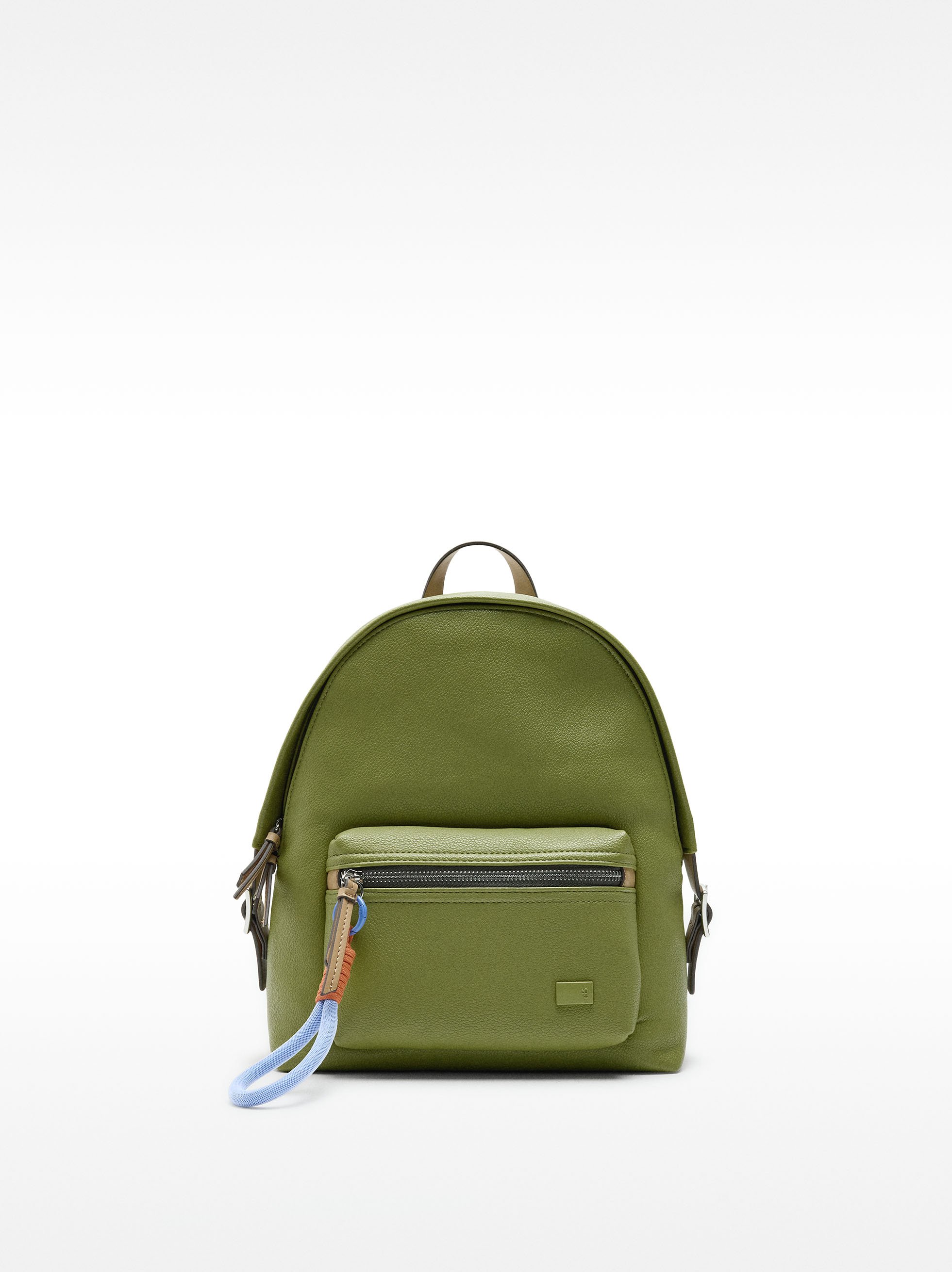 Textured backpack with pendant image number 0.0