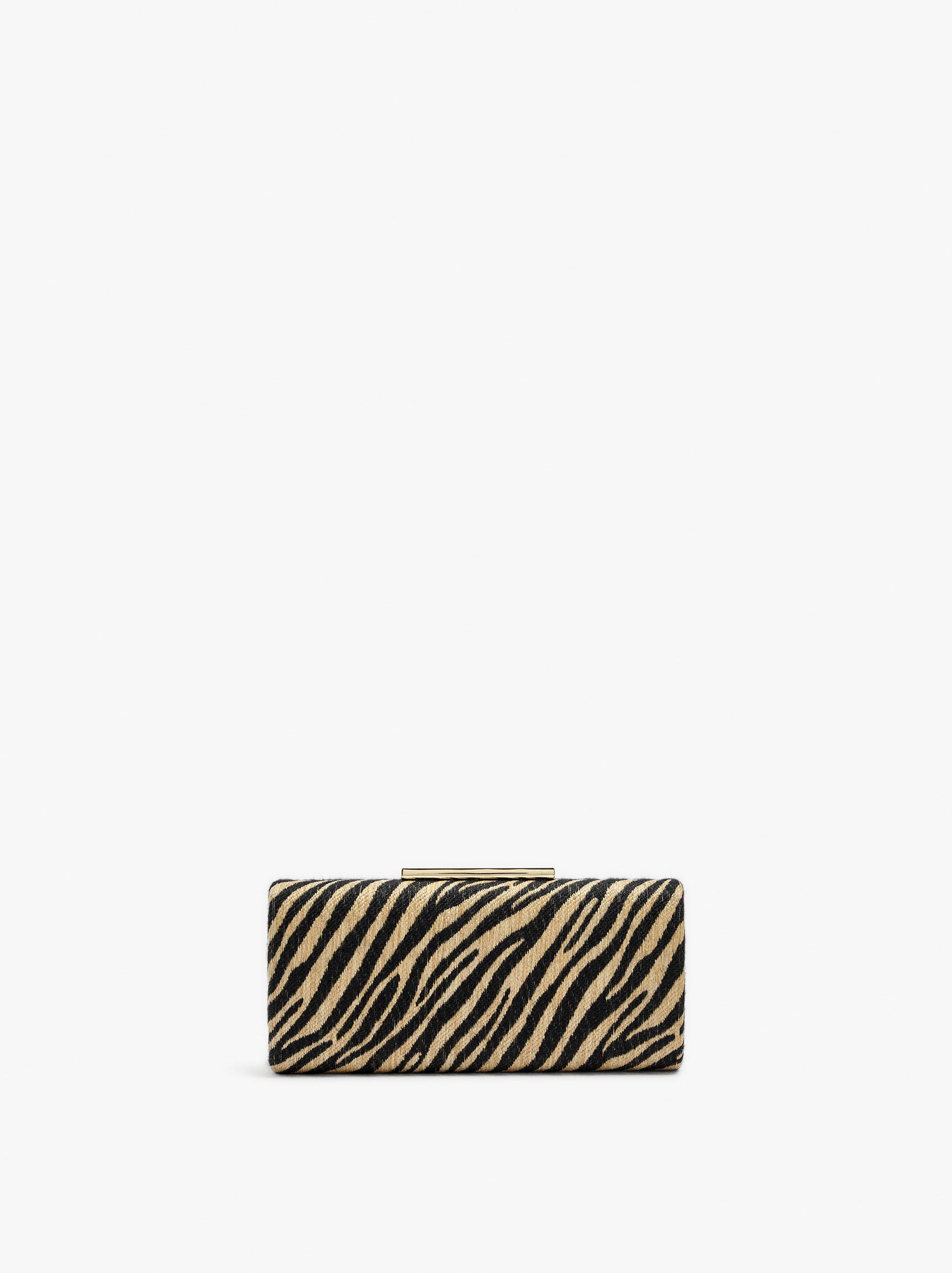 Pochette effet paille avec imprim&eacute; animal image number 0.0