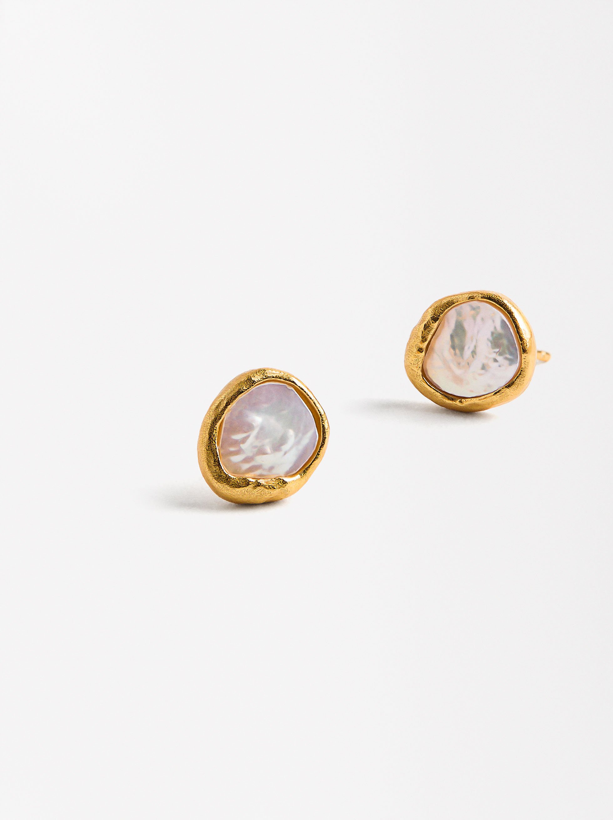 Boucles d'oreilles ovales avec perles d'eau douce - argent sterling 925 image number 2.0