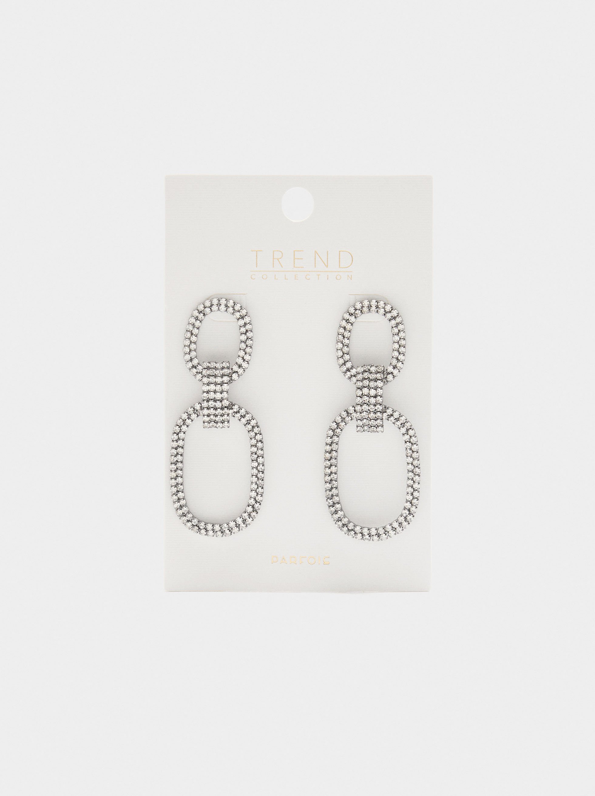 Maxi-Ohrringe mit doppeltem Reifen aus Kristallen image number 3.0