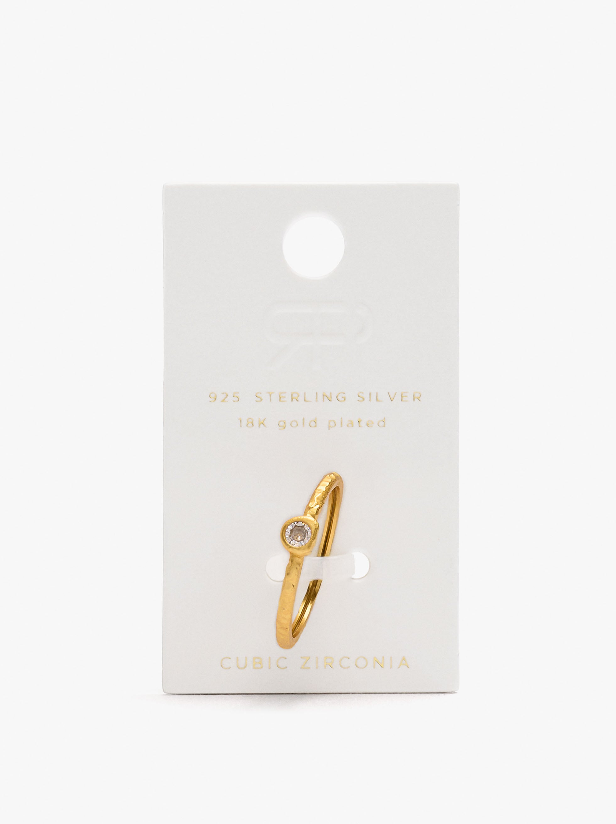 Ring with zirconia 18k gold plated - 925 sterling silver image number 3.0