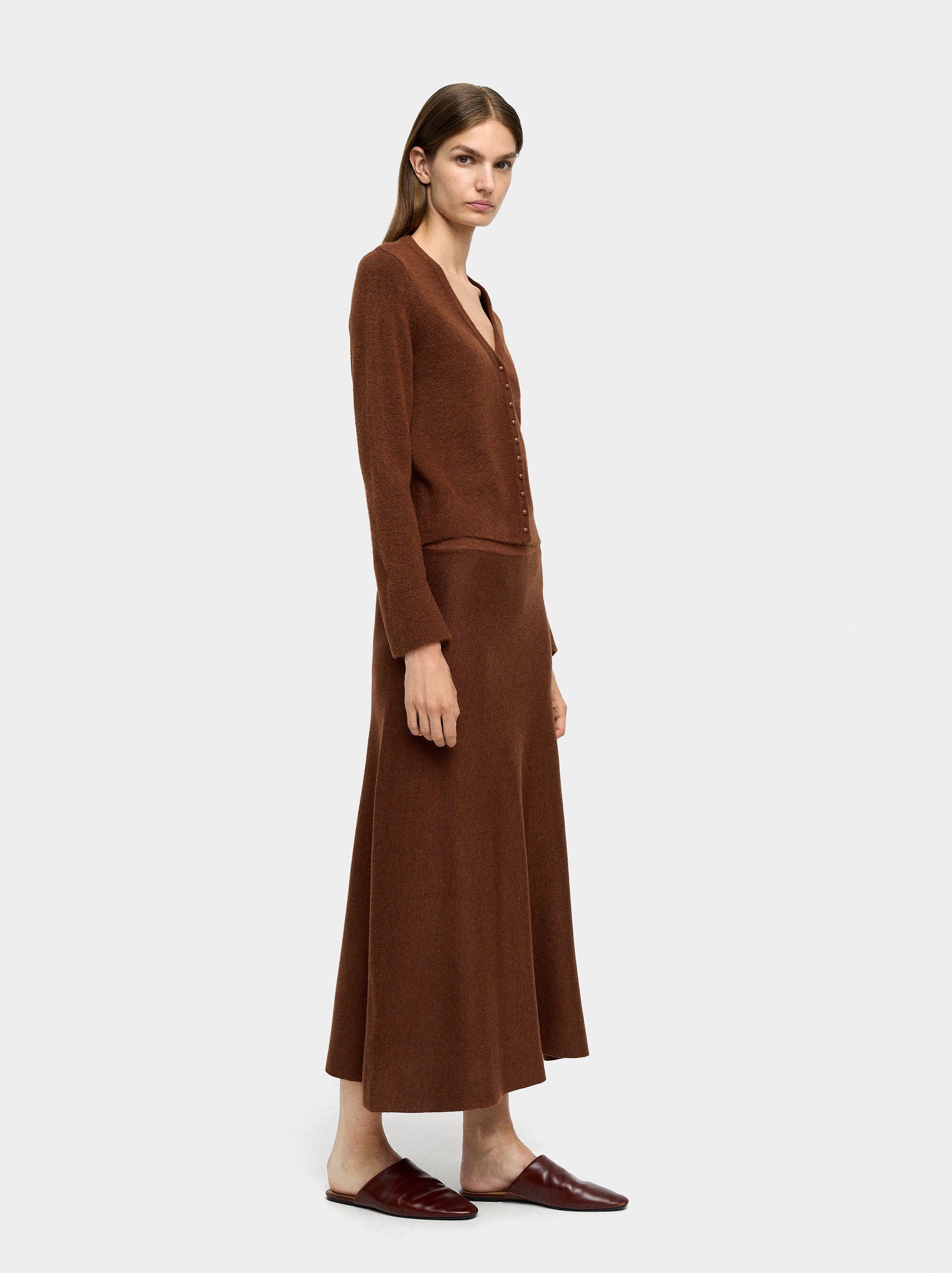 V-neck knit cardigan image number 2.0