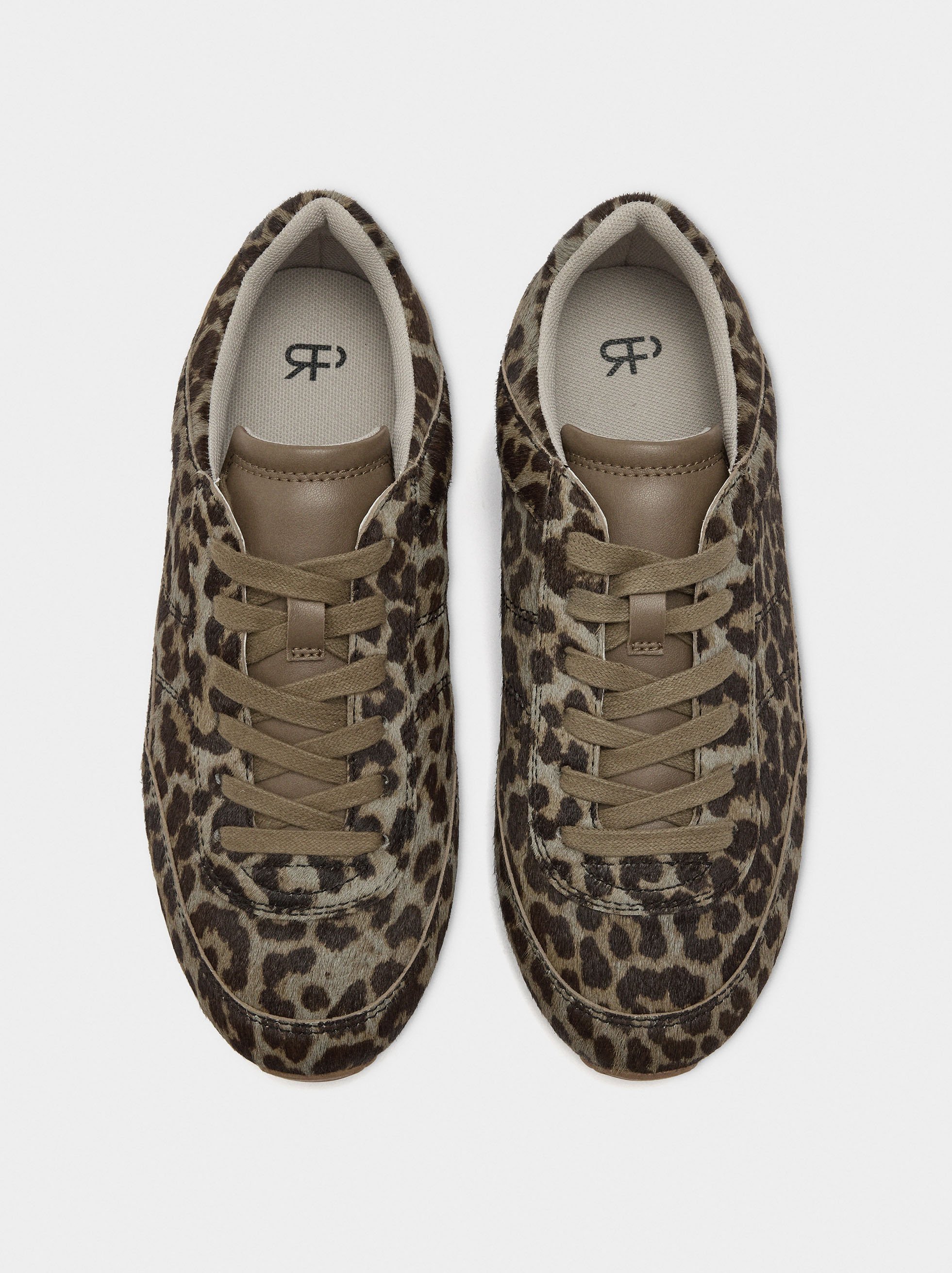 Leather sneakers with animal print image number 0.0
