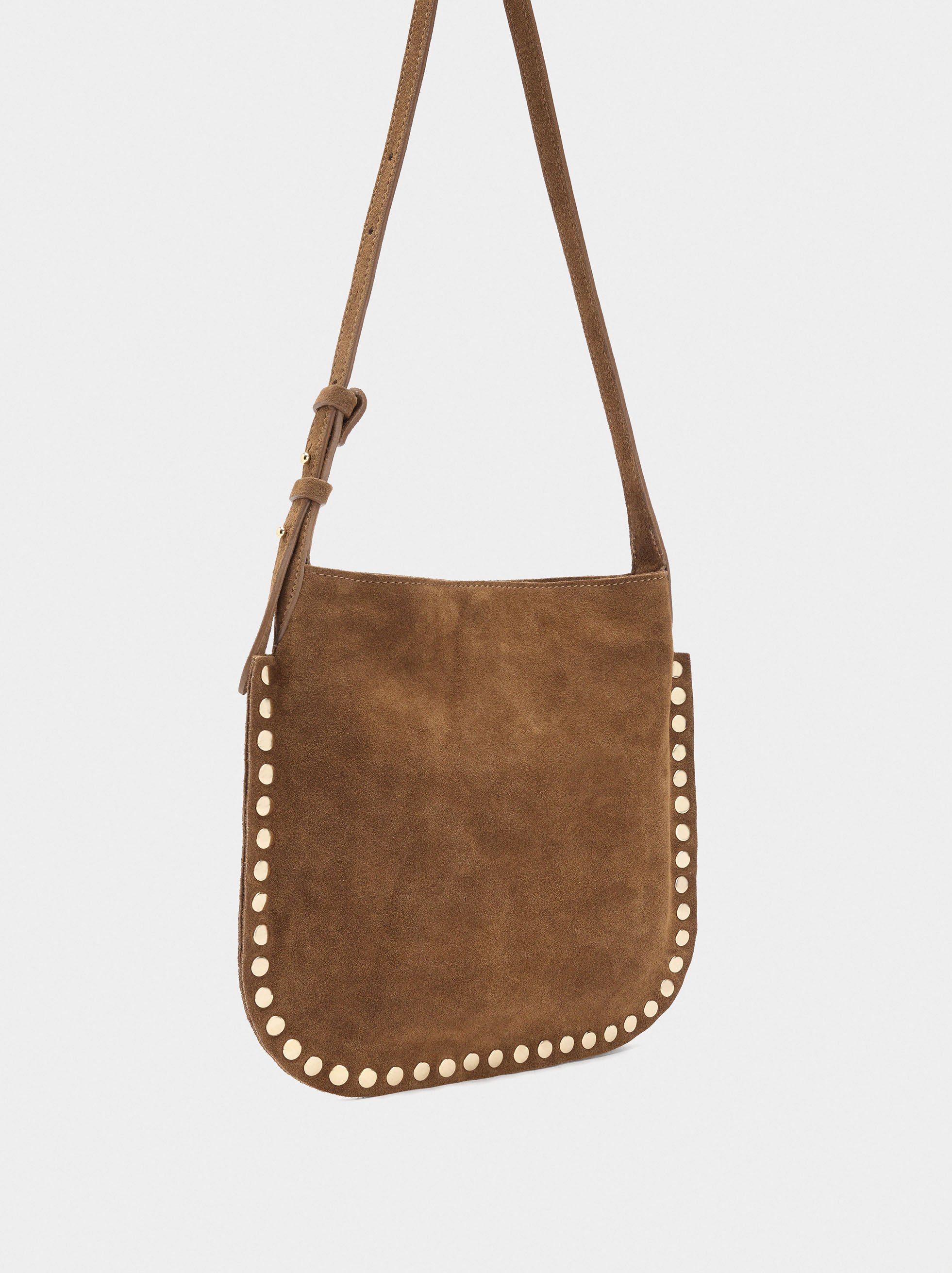 Leather crossbody bag with studs image number 3.0
