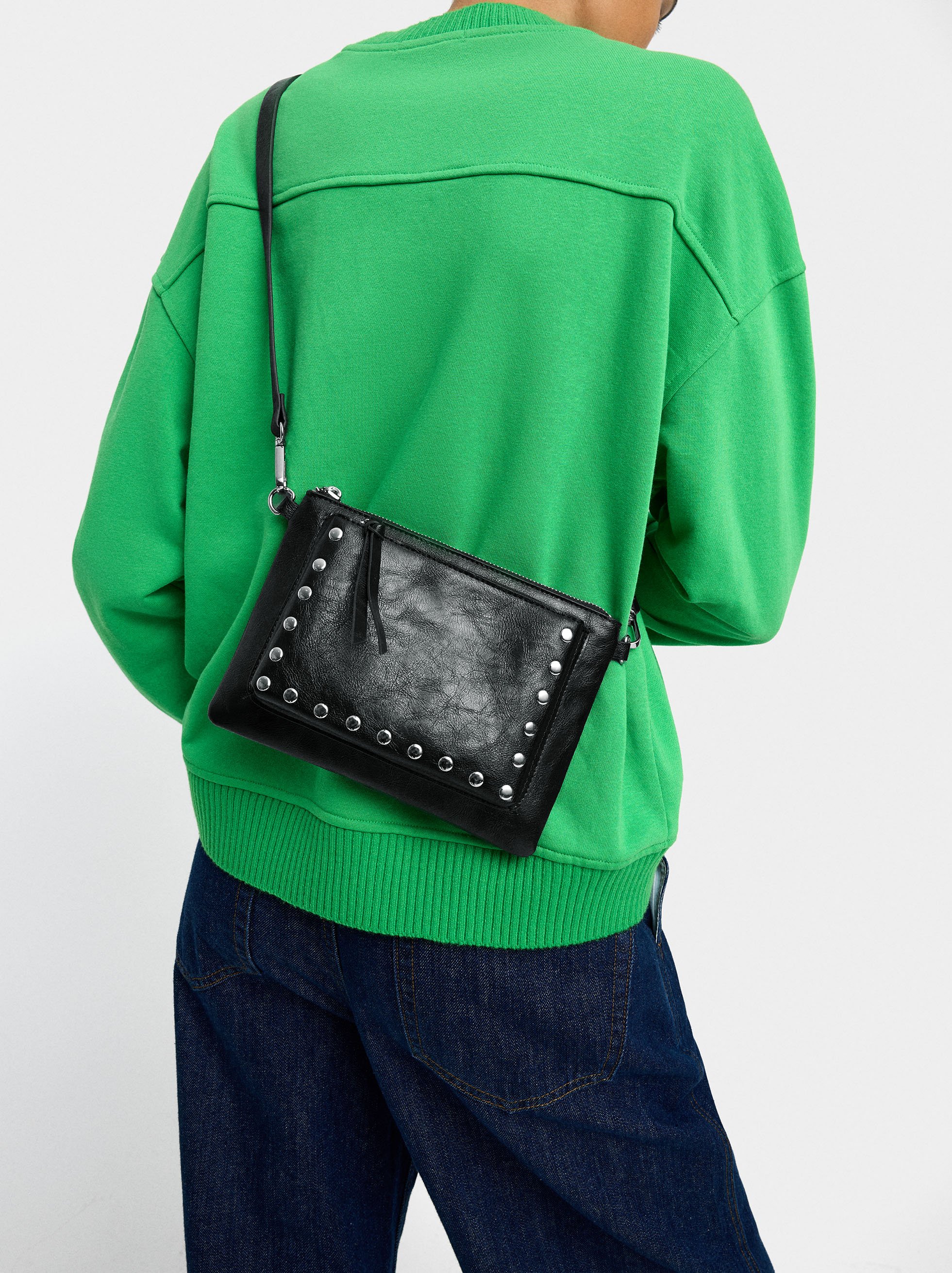 Crossbody bag with studs image number 1.0
