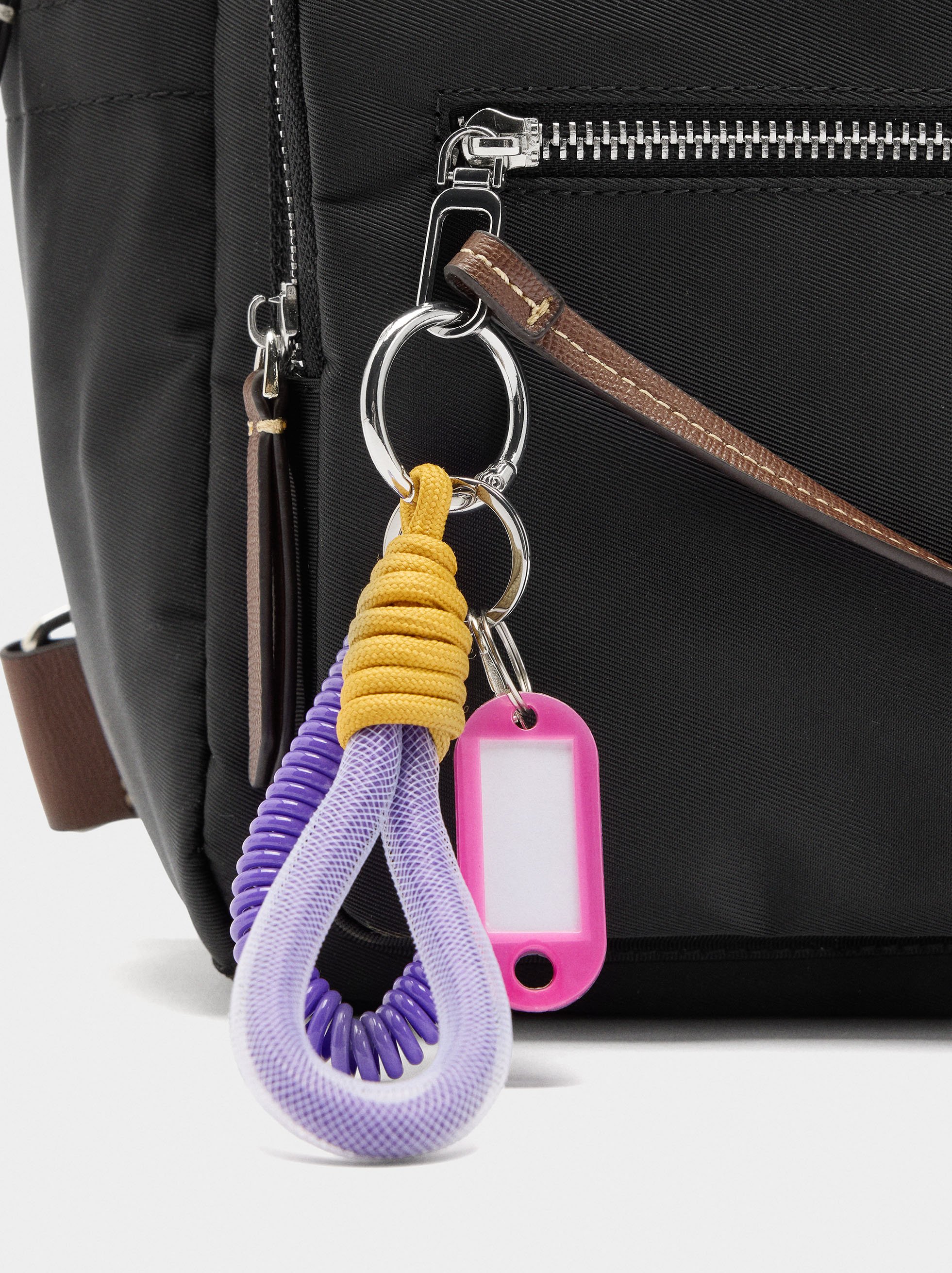 Nylon backpack with pendant image number 4.0