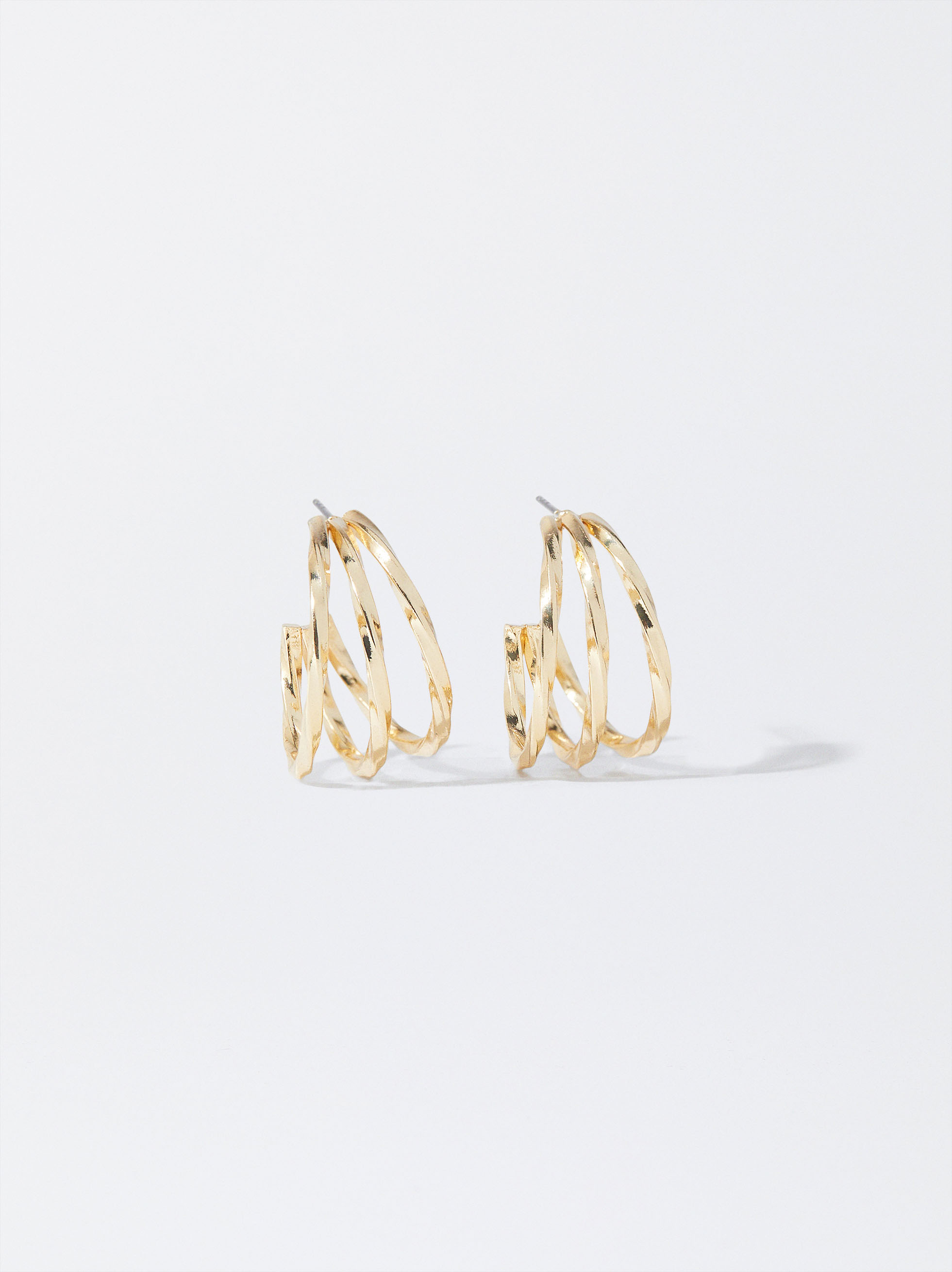 Gold hoop earrings , Golden, hi-res