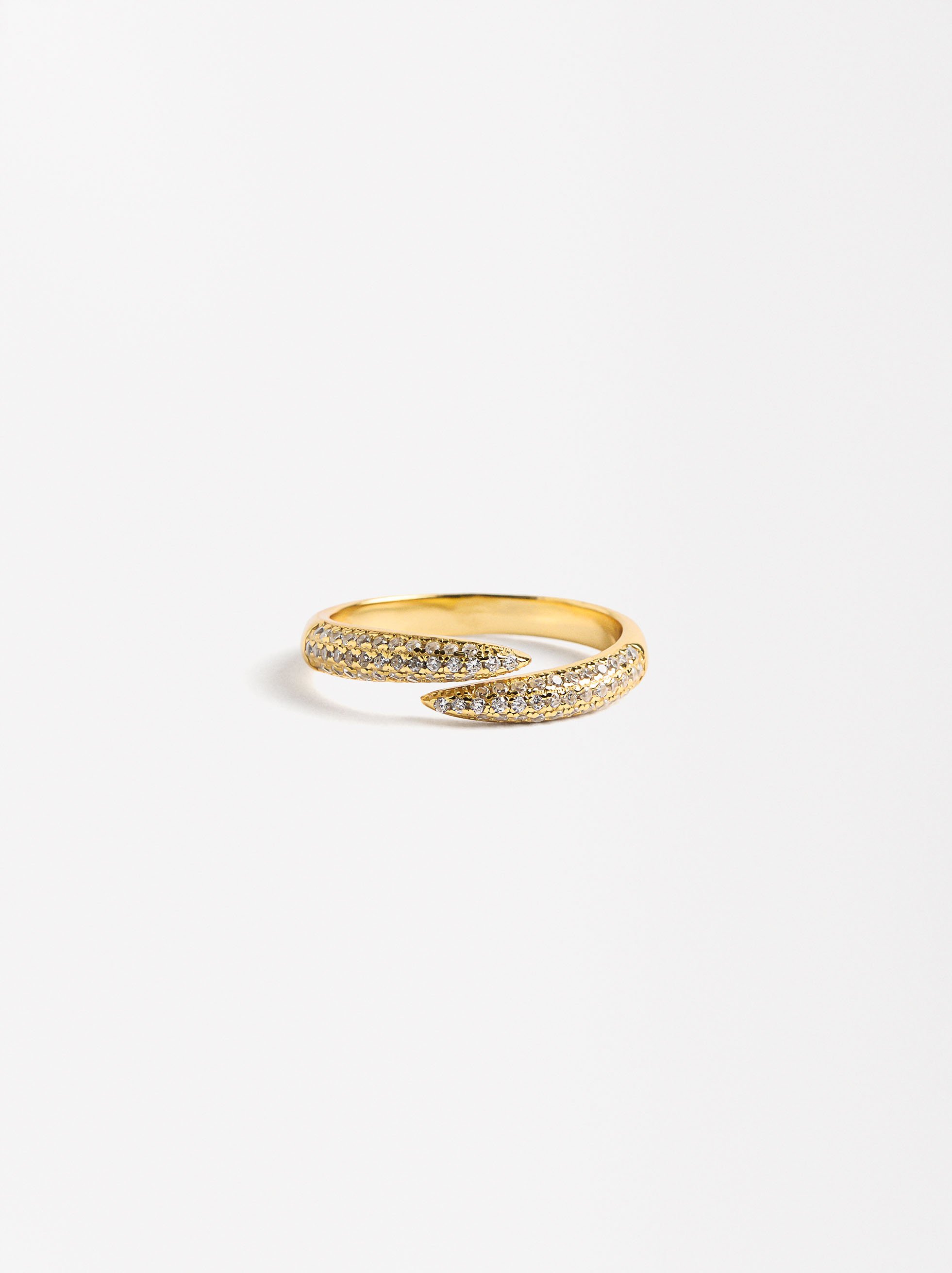 Anello incrociato con zirconi - argento sterlingo 925 image number 0.0