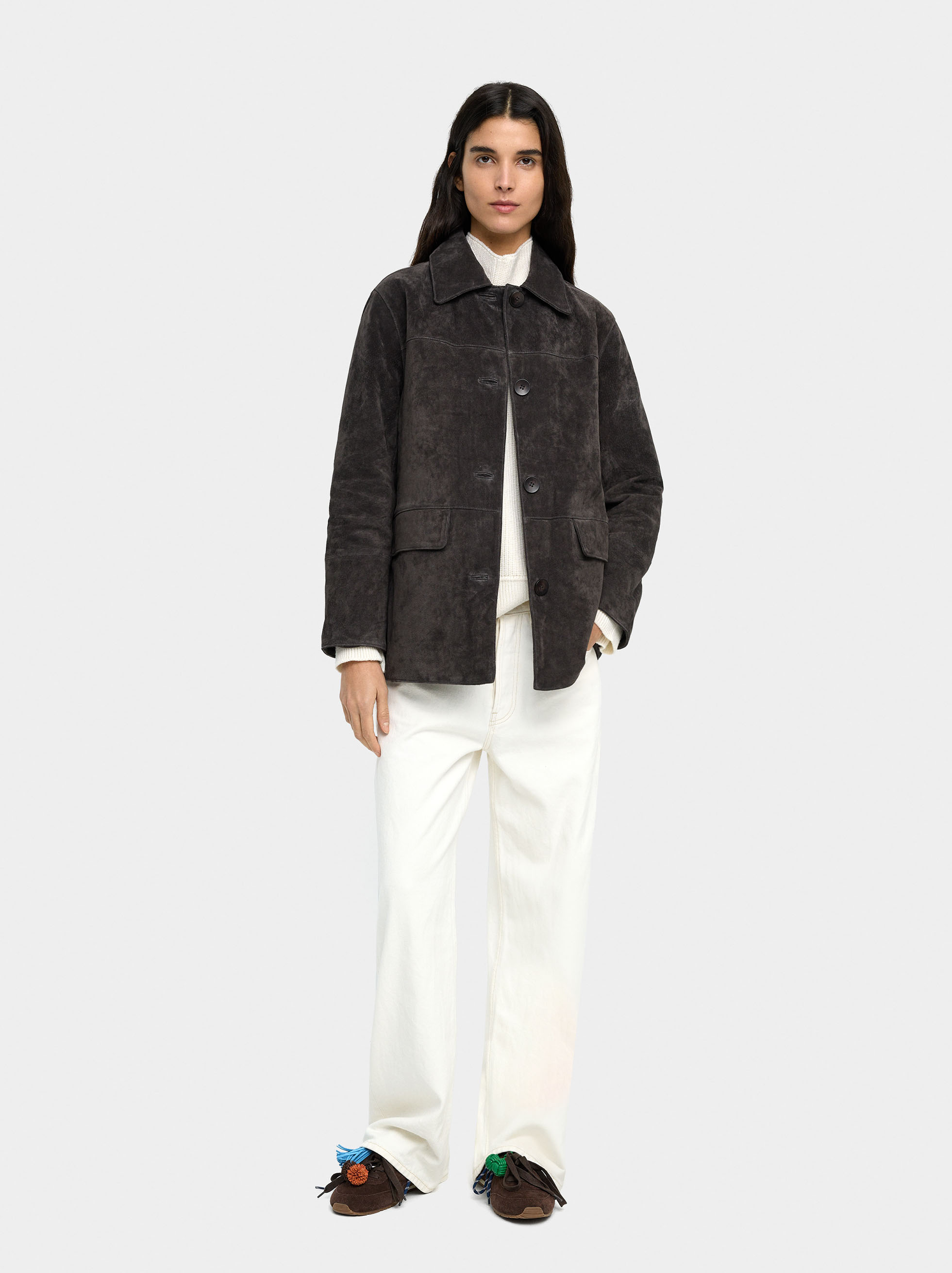 Leather jacket with buttons image number 0.0