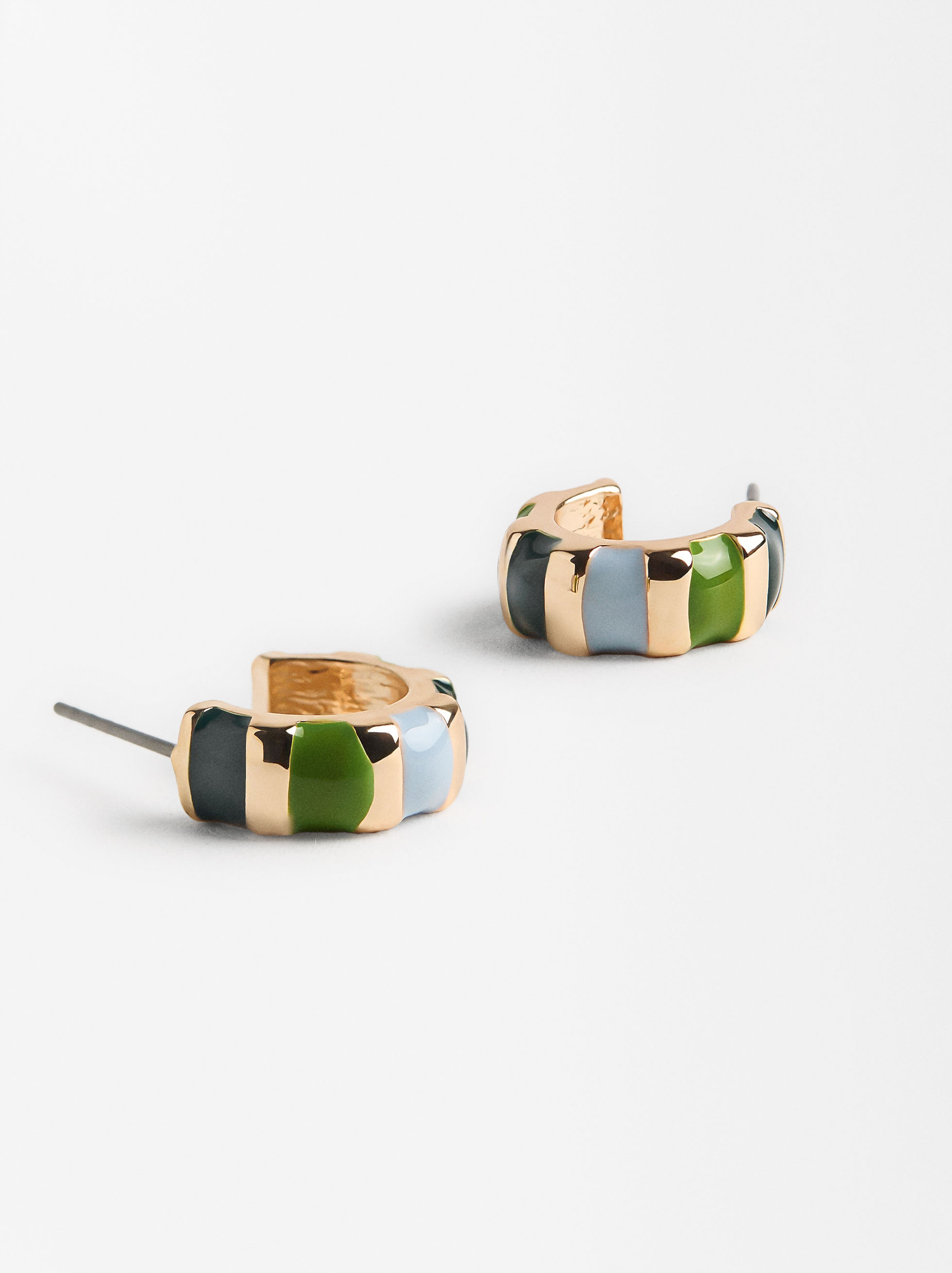 Enamel hoops earrings image number 2.0