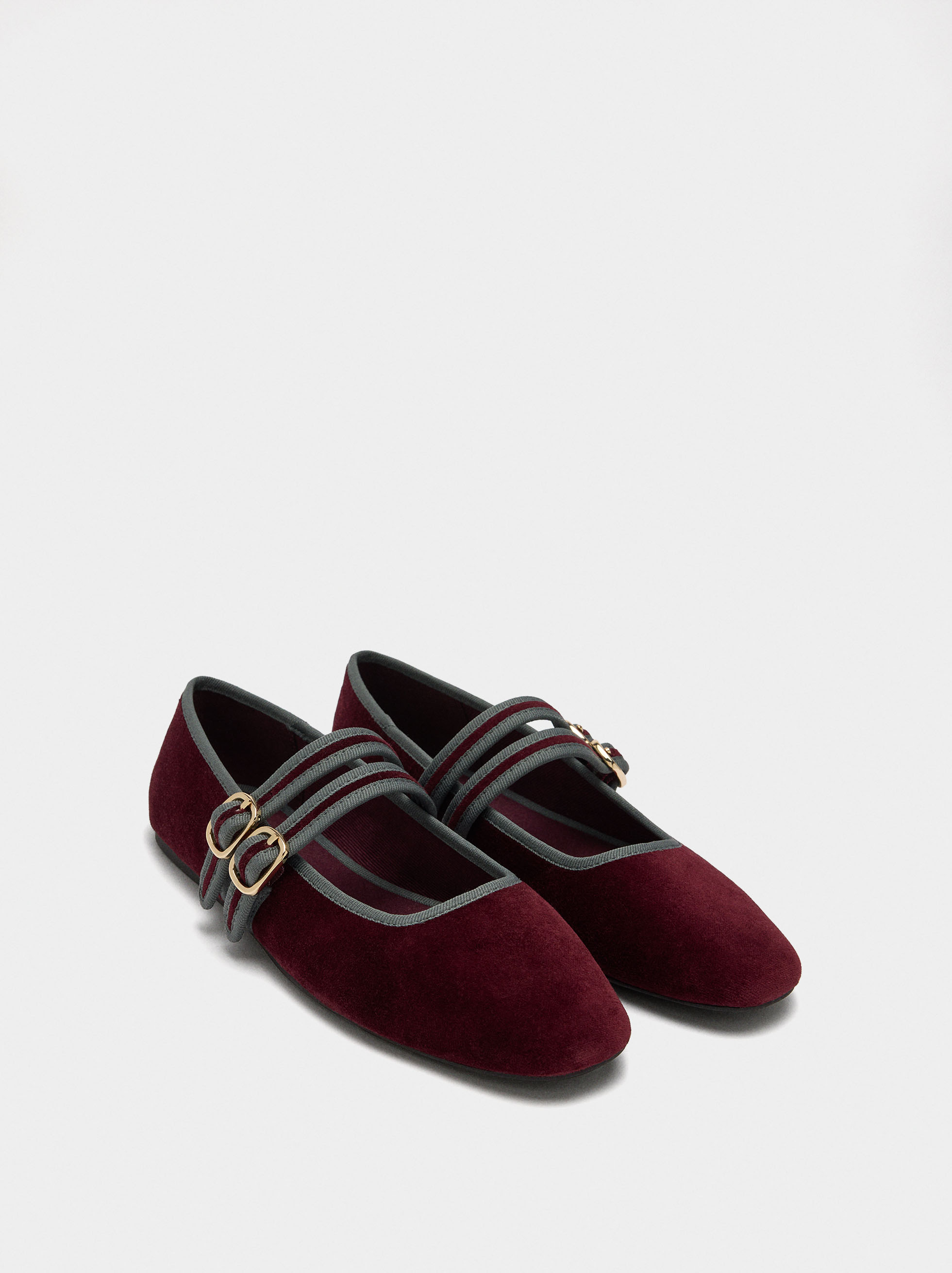 Ballerines en tissu avec double boucle image number 2.0
