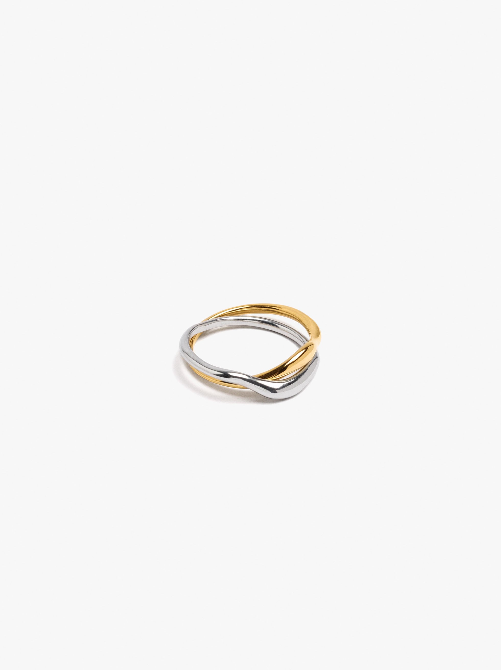 Bicolor interlaced rings - stainless steel image number 2.0