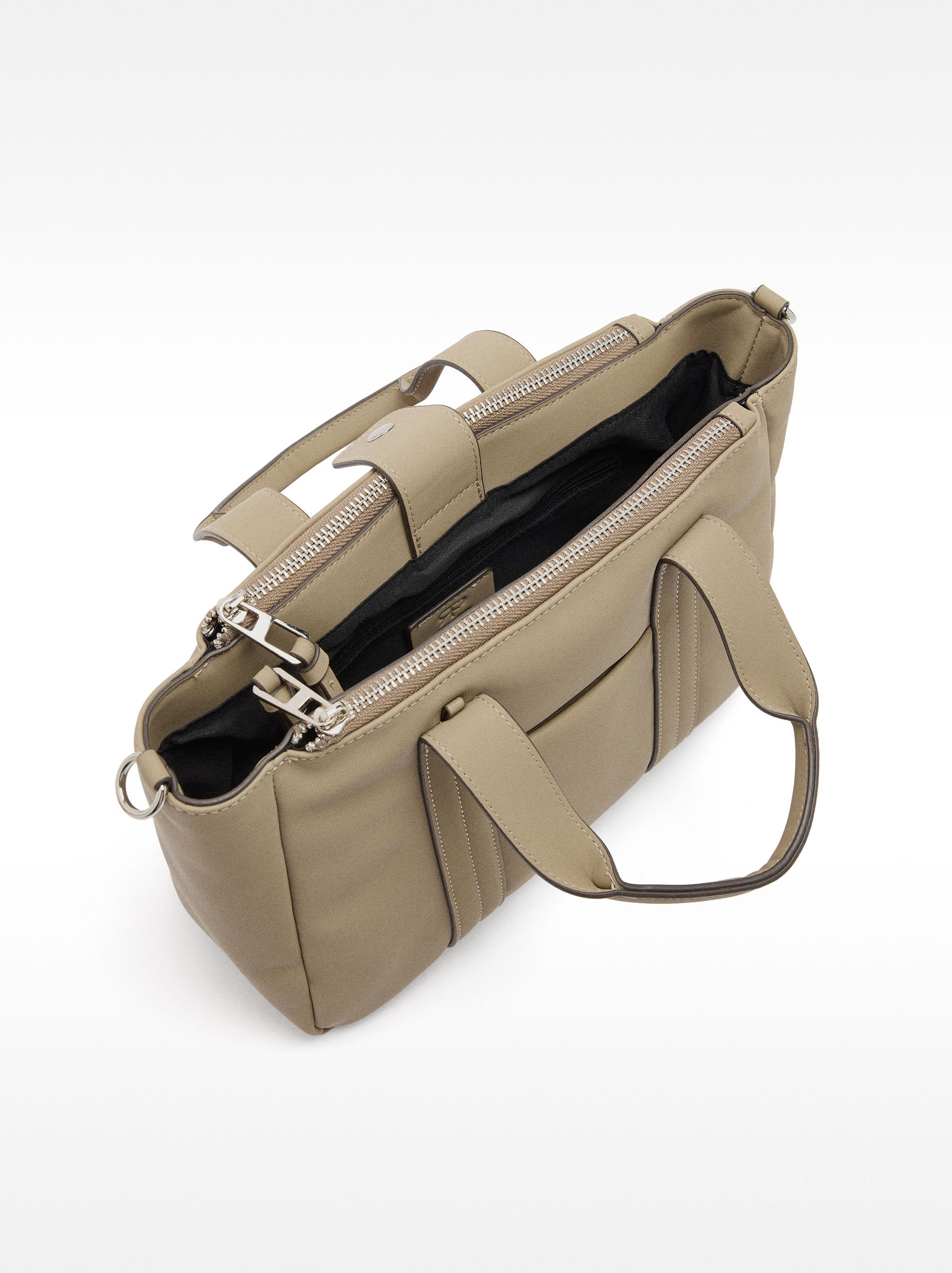 Bolso tote de efecto nylon con asa bandolera image number 3.0