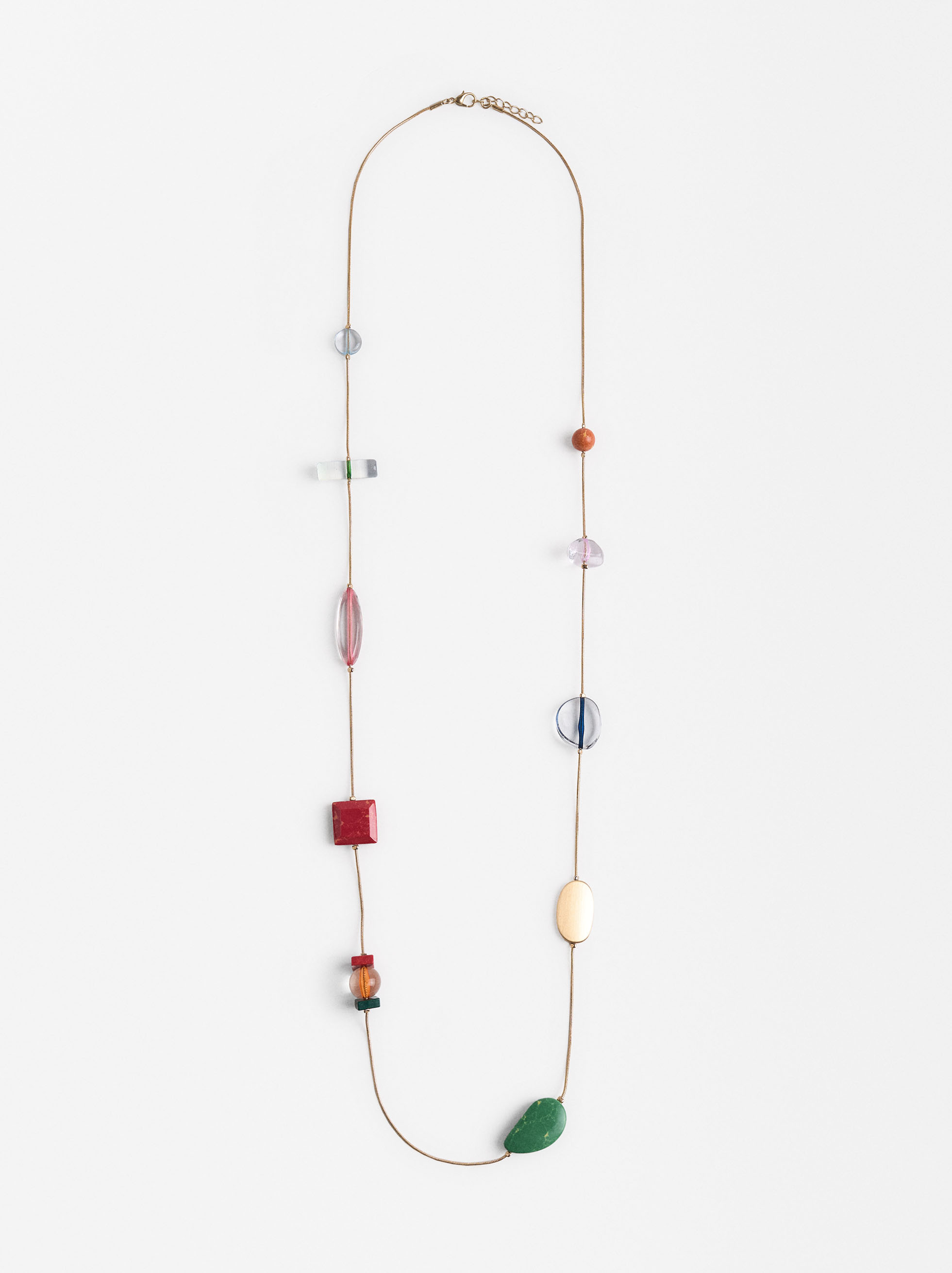 Collana lunga con pietre multicolori image number 0.0