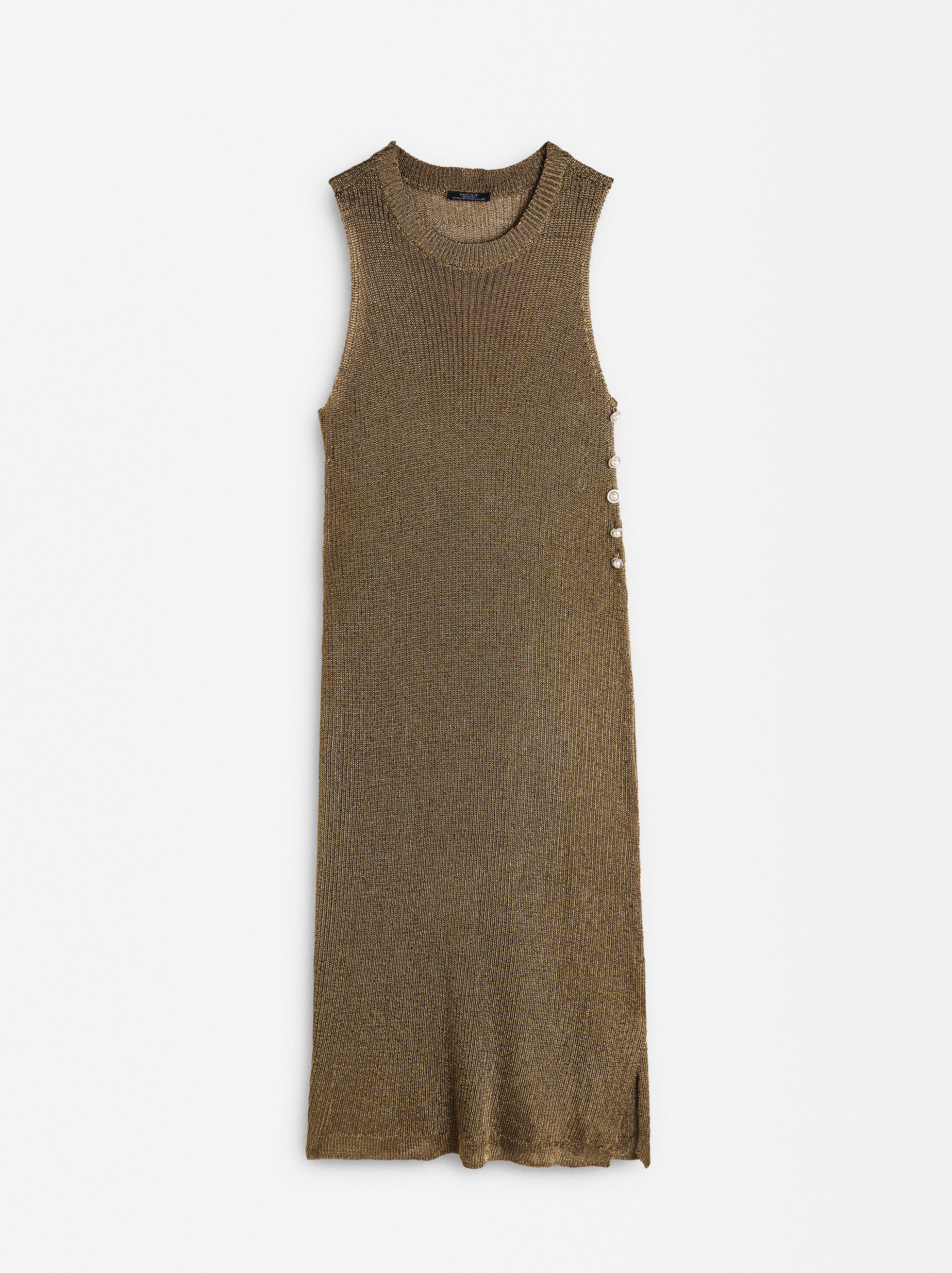 Robe en maille lurex avec fente latérale image number 0.0