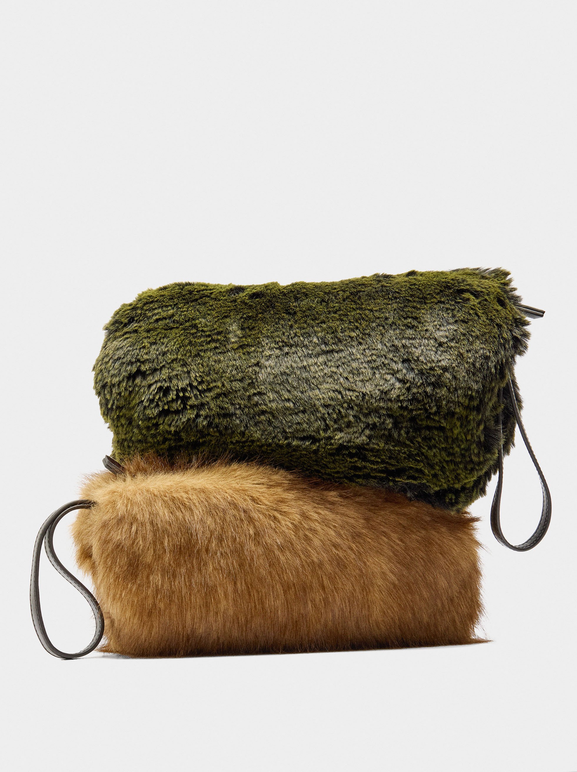 Handbag with fur effect image number 5.0