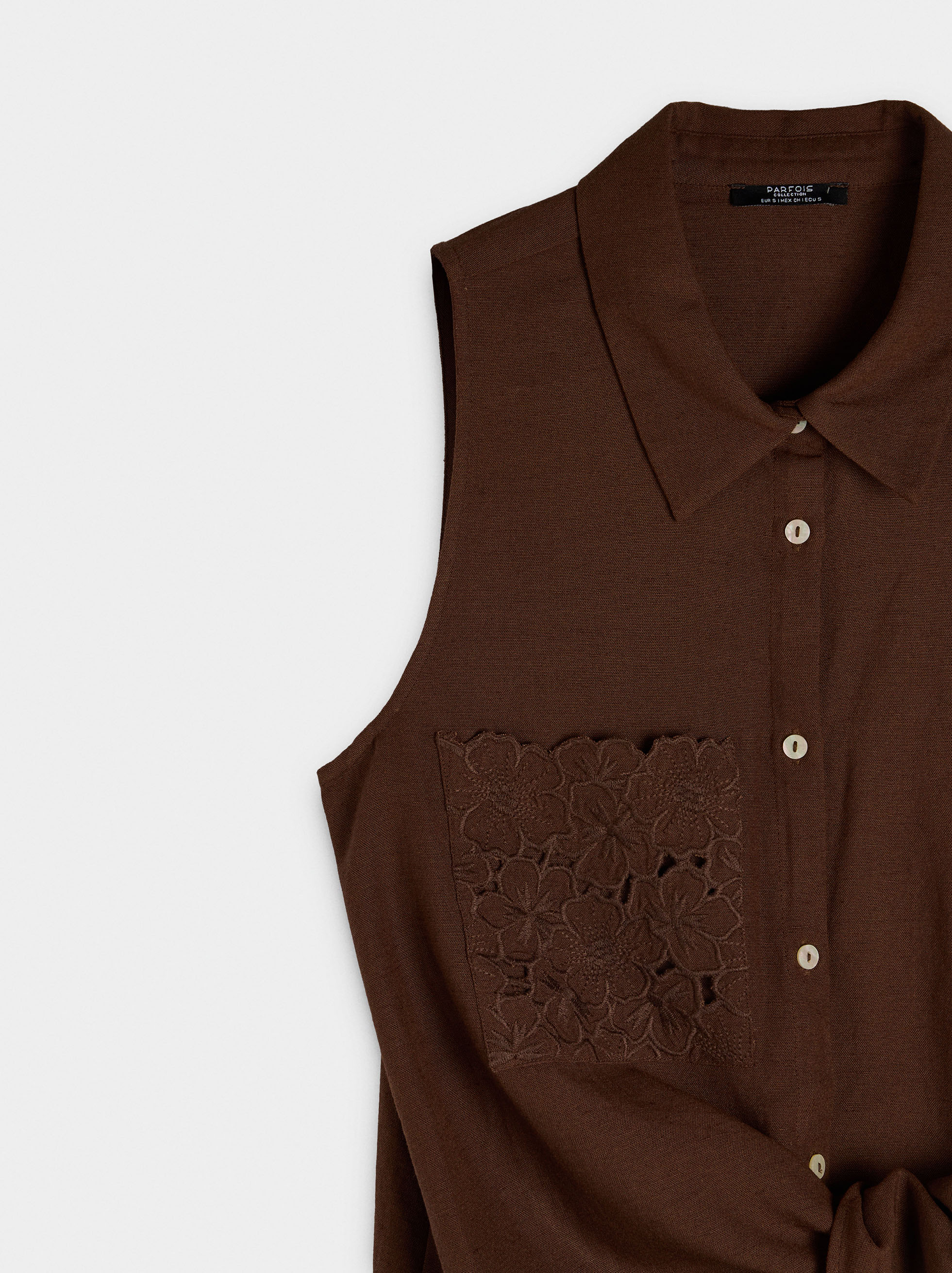 Top with embroidery and knot image number 5.0