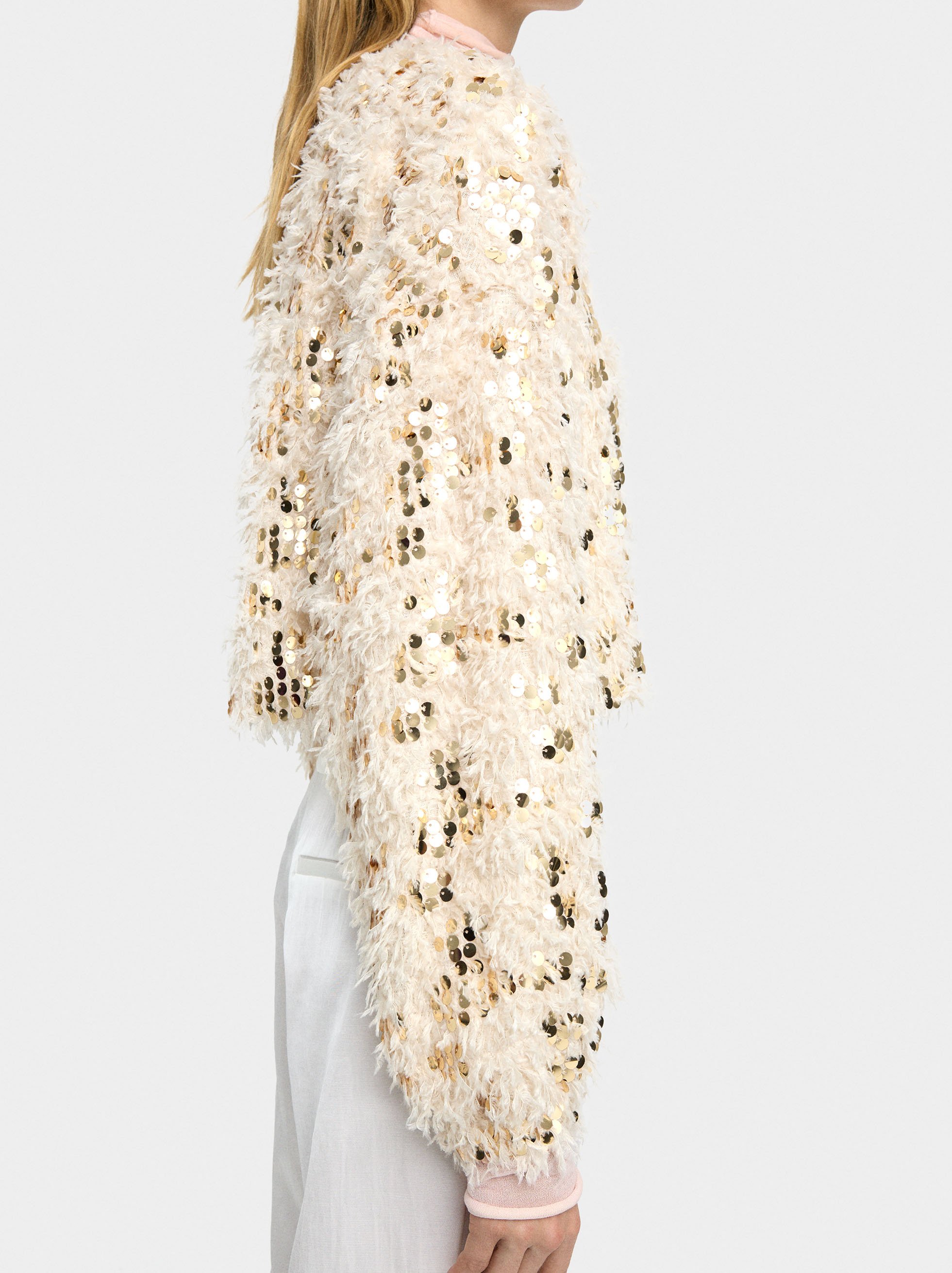 Voluminous cardigan with sequins image number 3.0