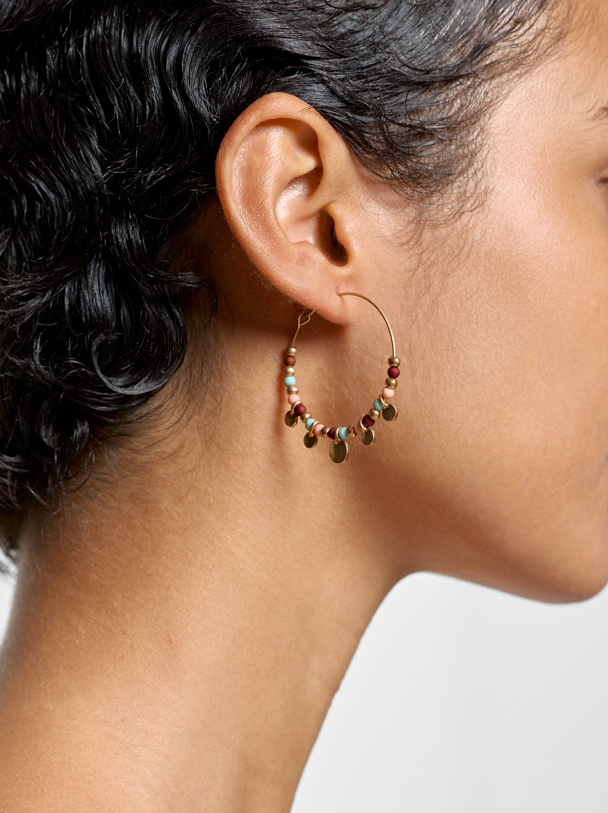 Aros con cuentas multicolor image number 1.0