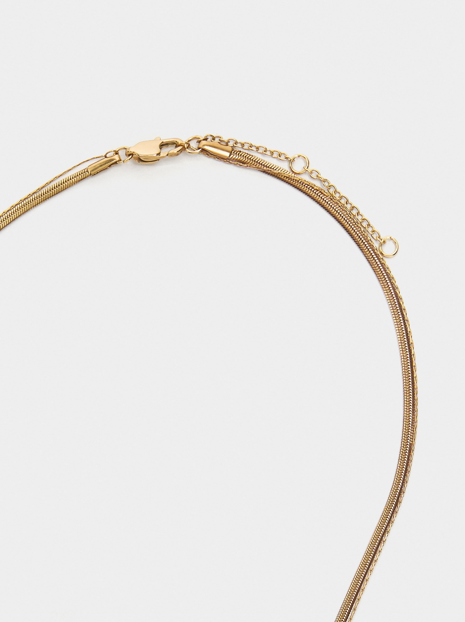 Necklace with freshwater pearl - stainless steel image number 2.0