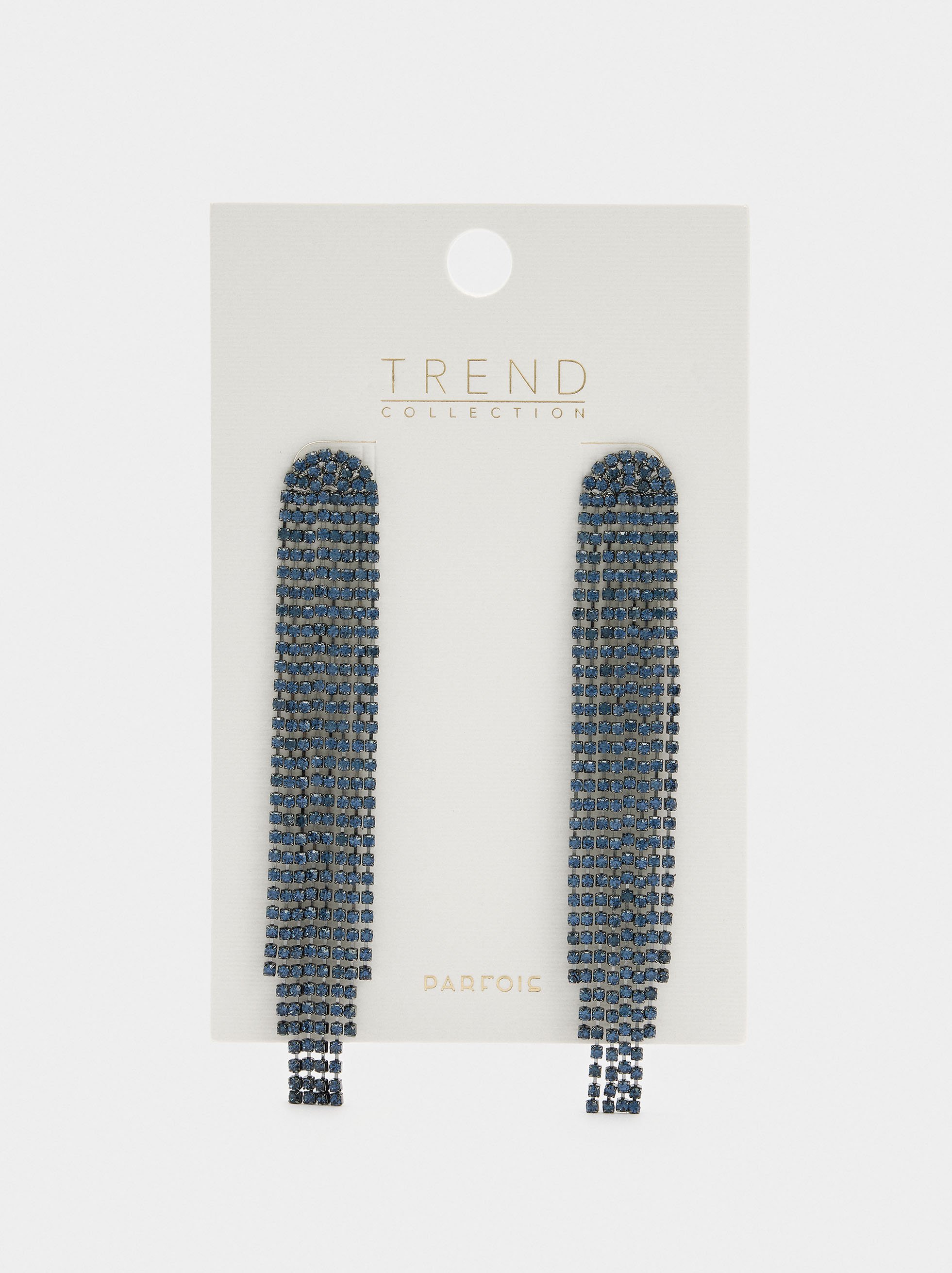 Maxi long earrings with crystals image number 2.0