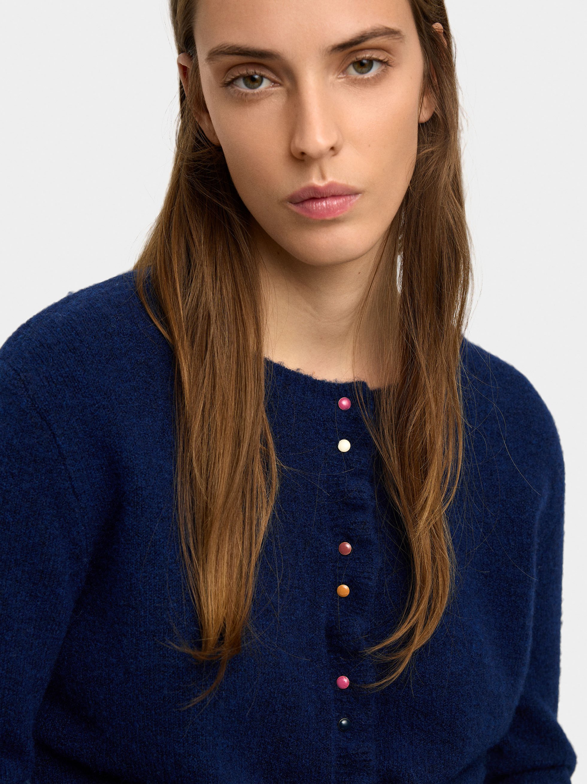 Knitted cardigan with ruffles image number 1.0