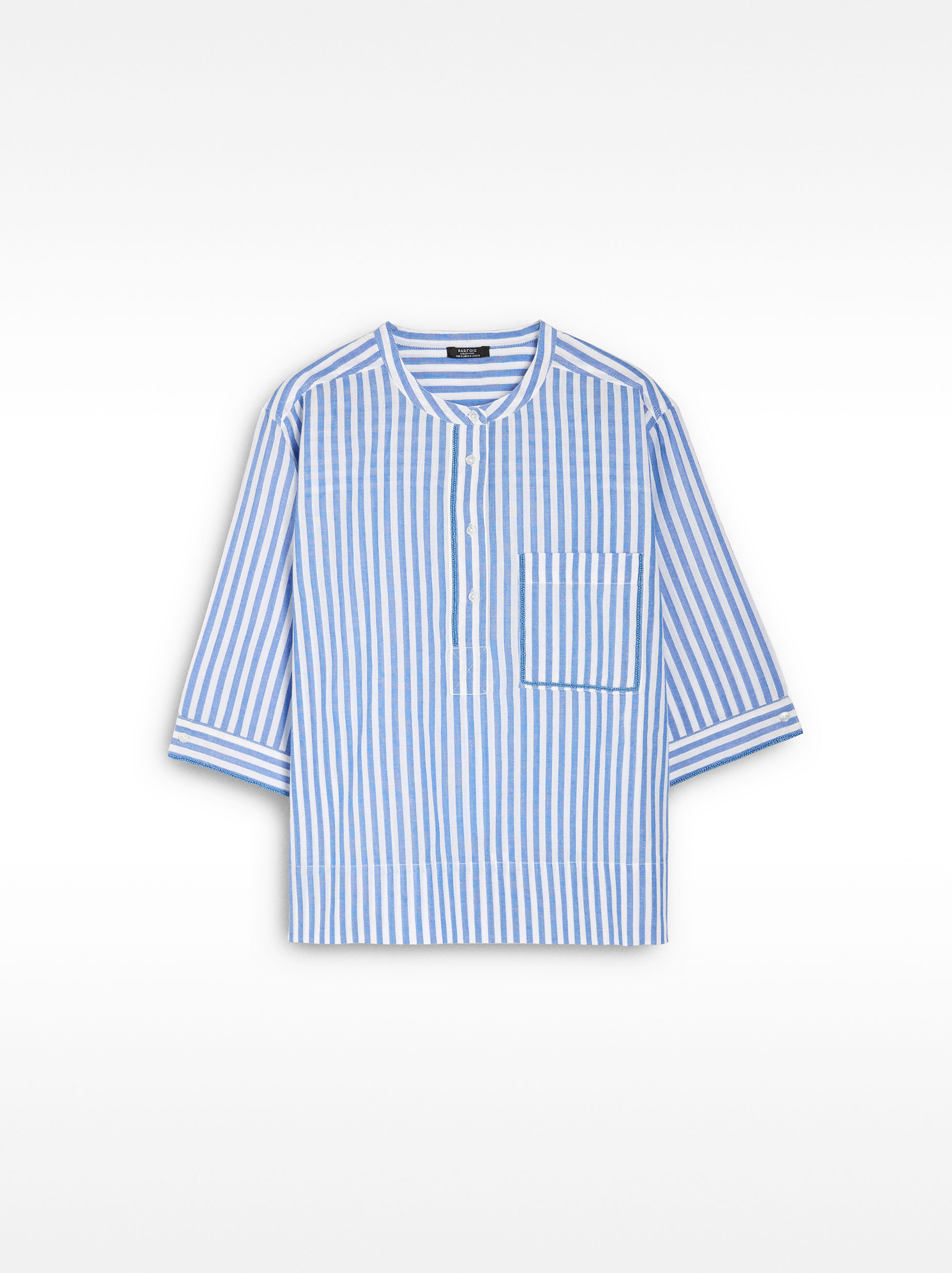 Camicia a righe composta al 100% in cotone image number 0.0