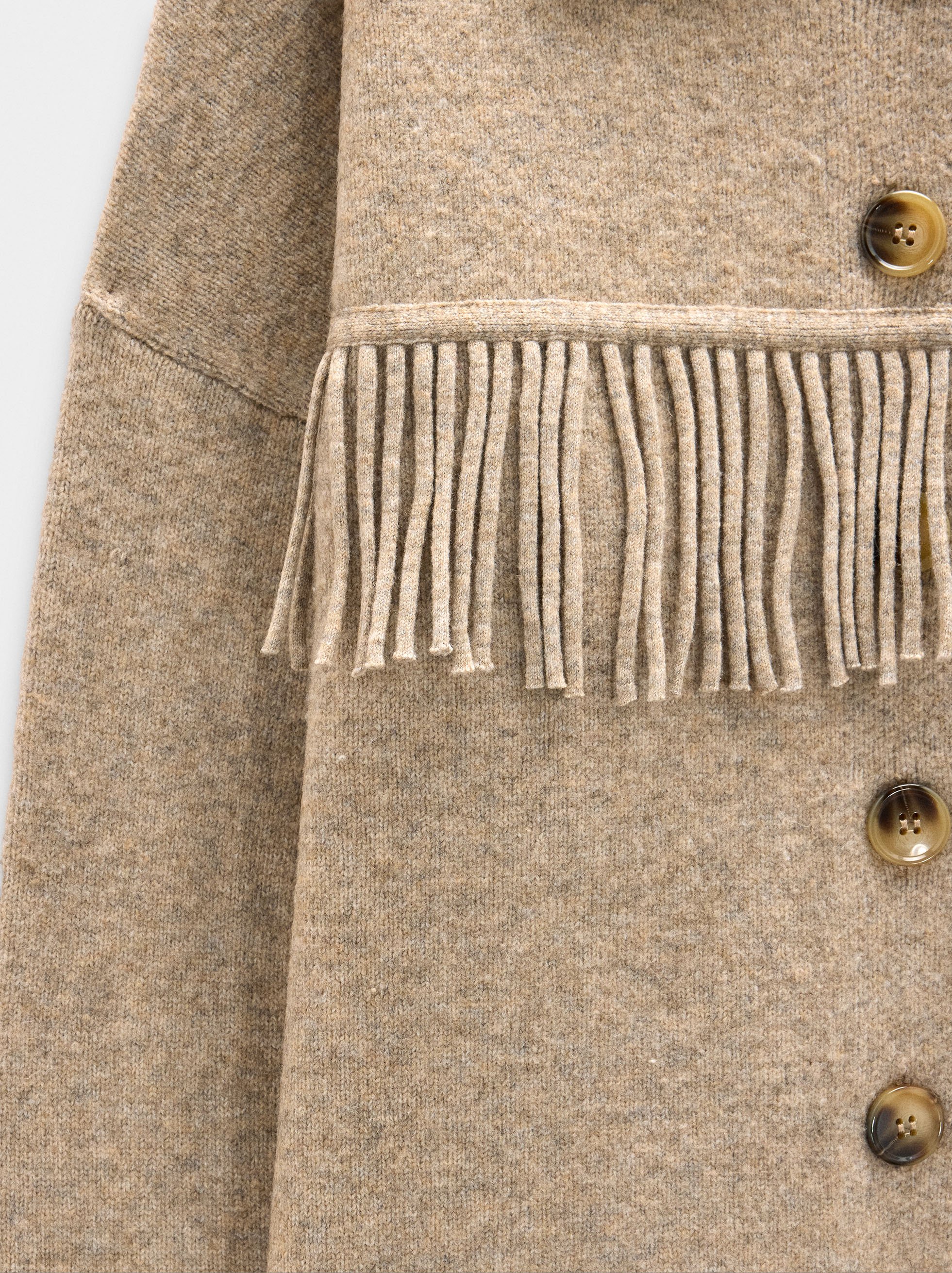 Knit cardigan with fringes image number 5.0