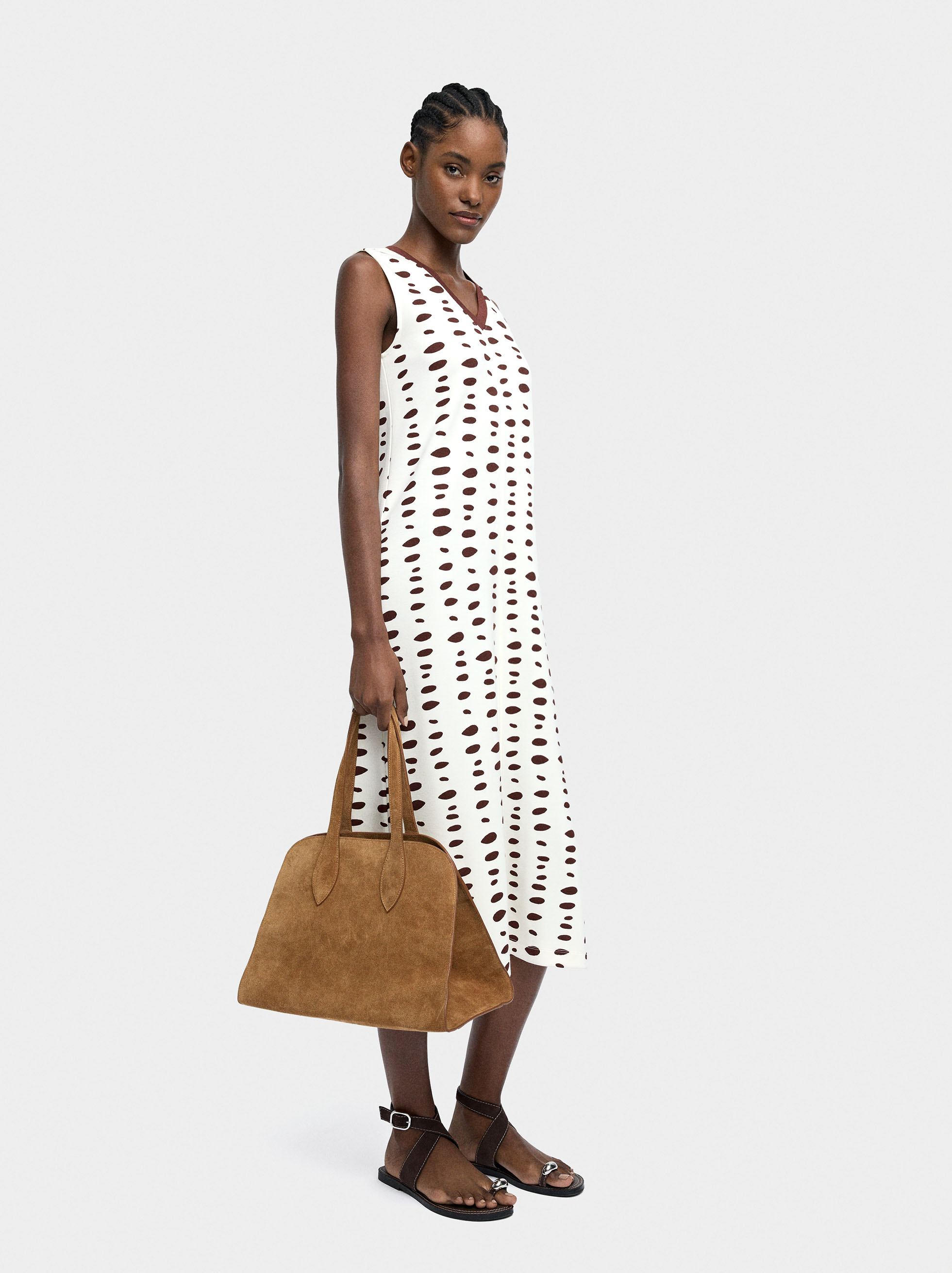 Midi dress with printed pattern image number 0.0