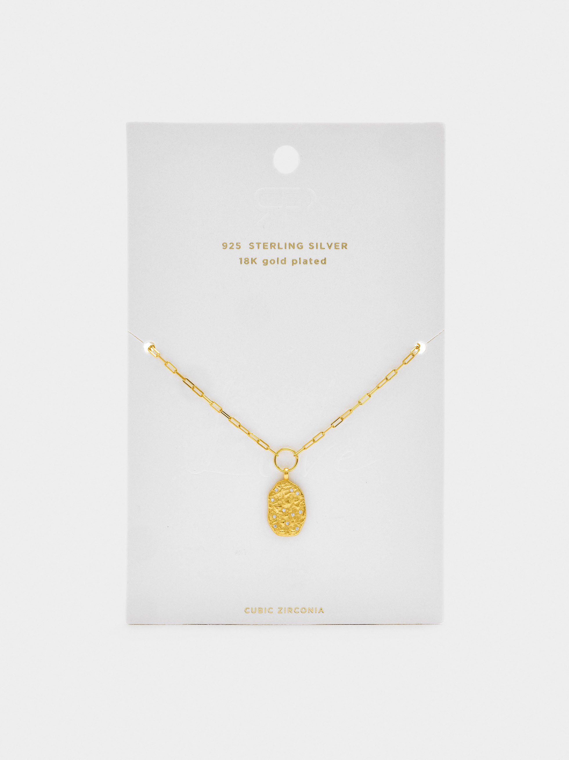 Necklace of links with irregular pendant - 925 sterling silver image number 4.0