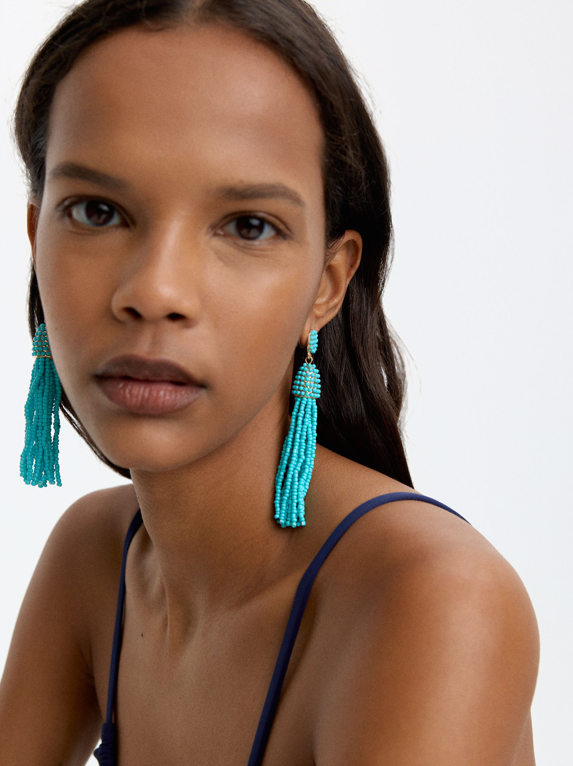 Boucles d’oreilles longues en perles