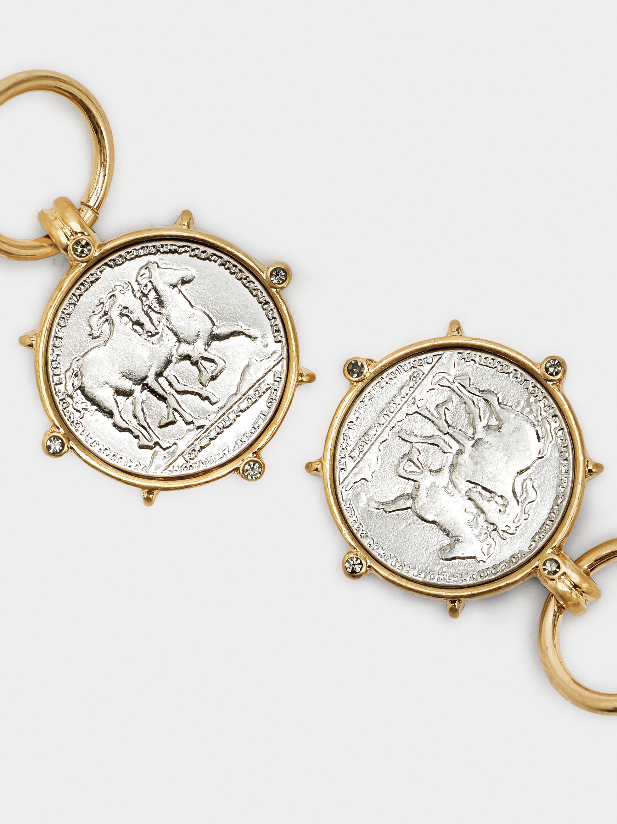 Bicolor coin earrings image number 1.0