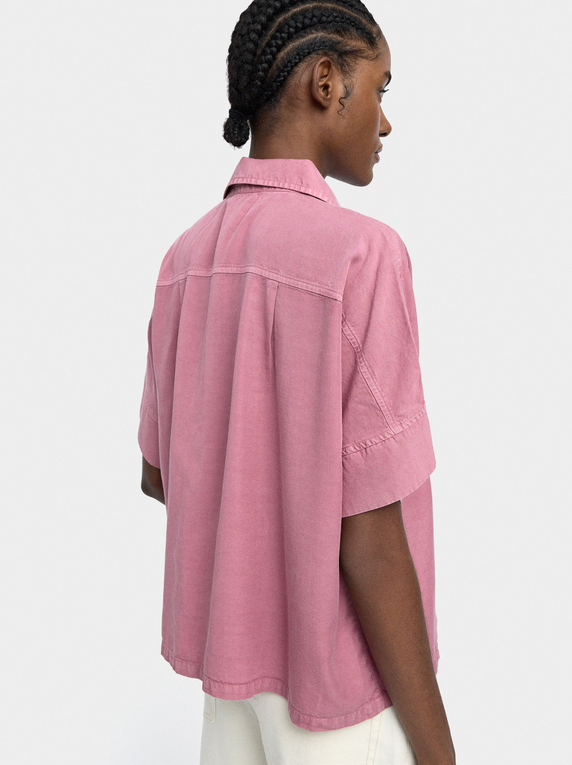 Shirt with zipper closure 100% lyocell image number 3.0