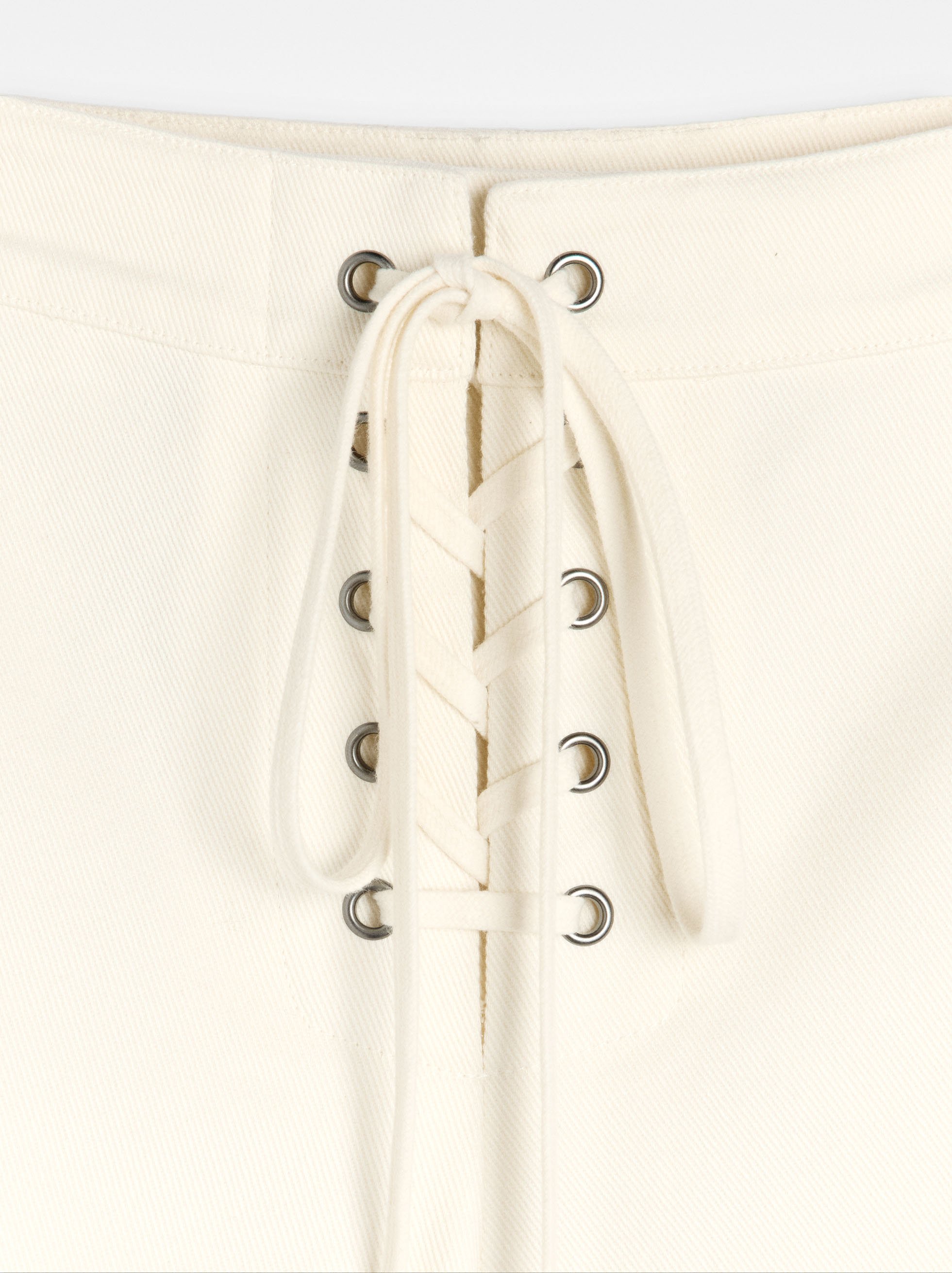 Crossover tie 100% cotton shorts image number 5.0