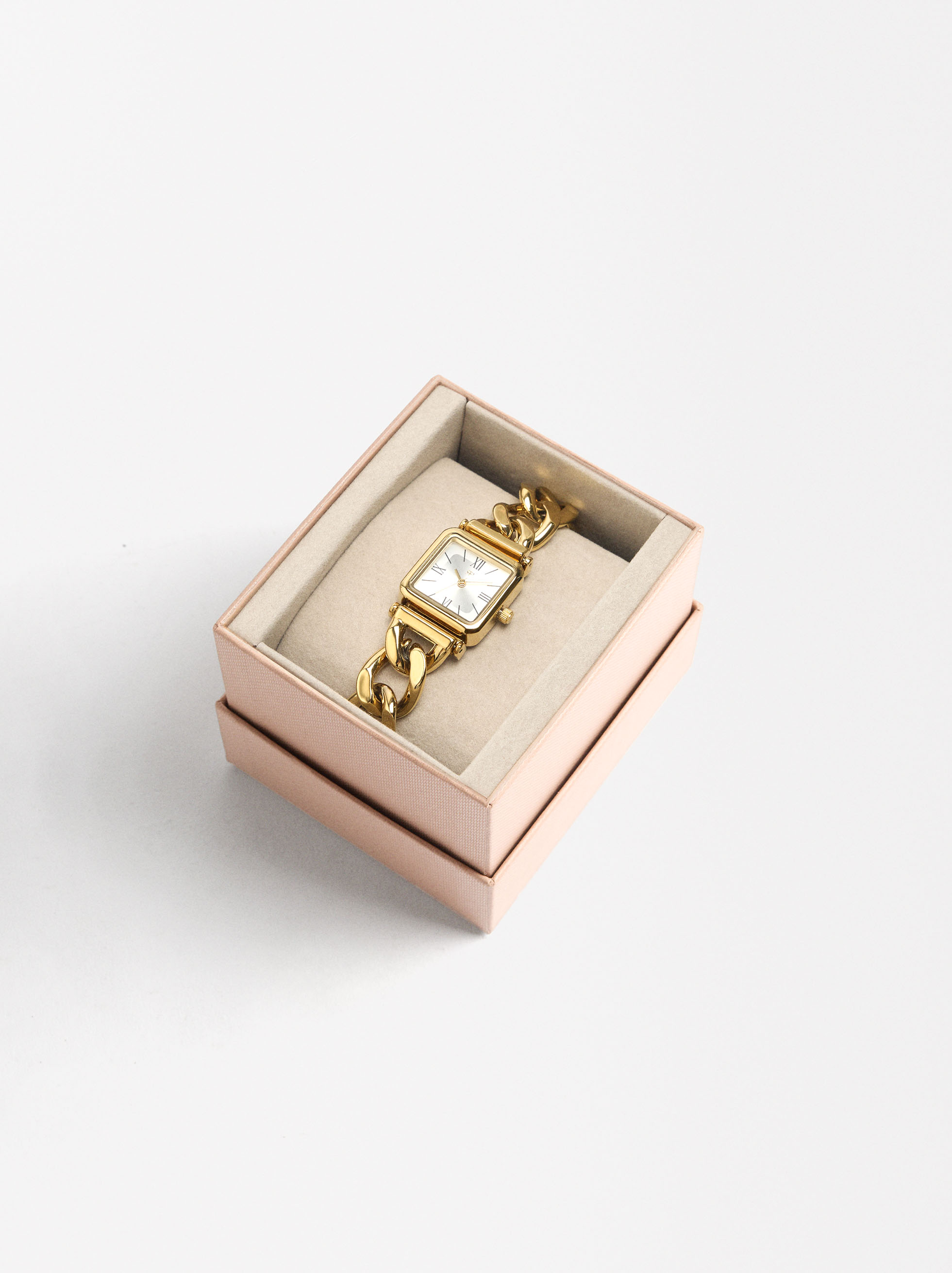 Watch with square dial and links bracelet image number 3.0