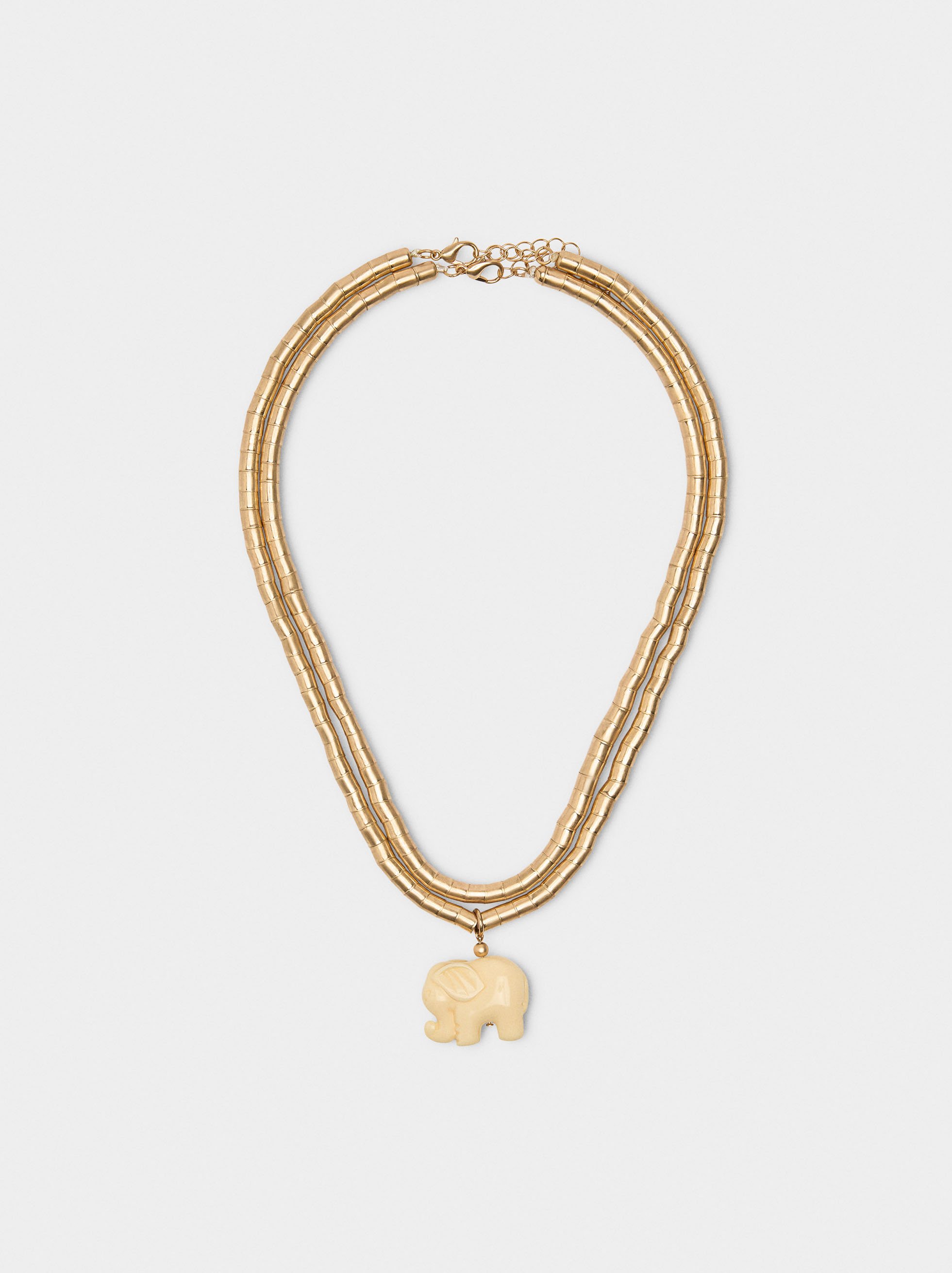 Set of short necklaces with elephant pendant image number 0.0